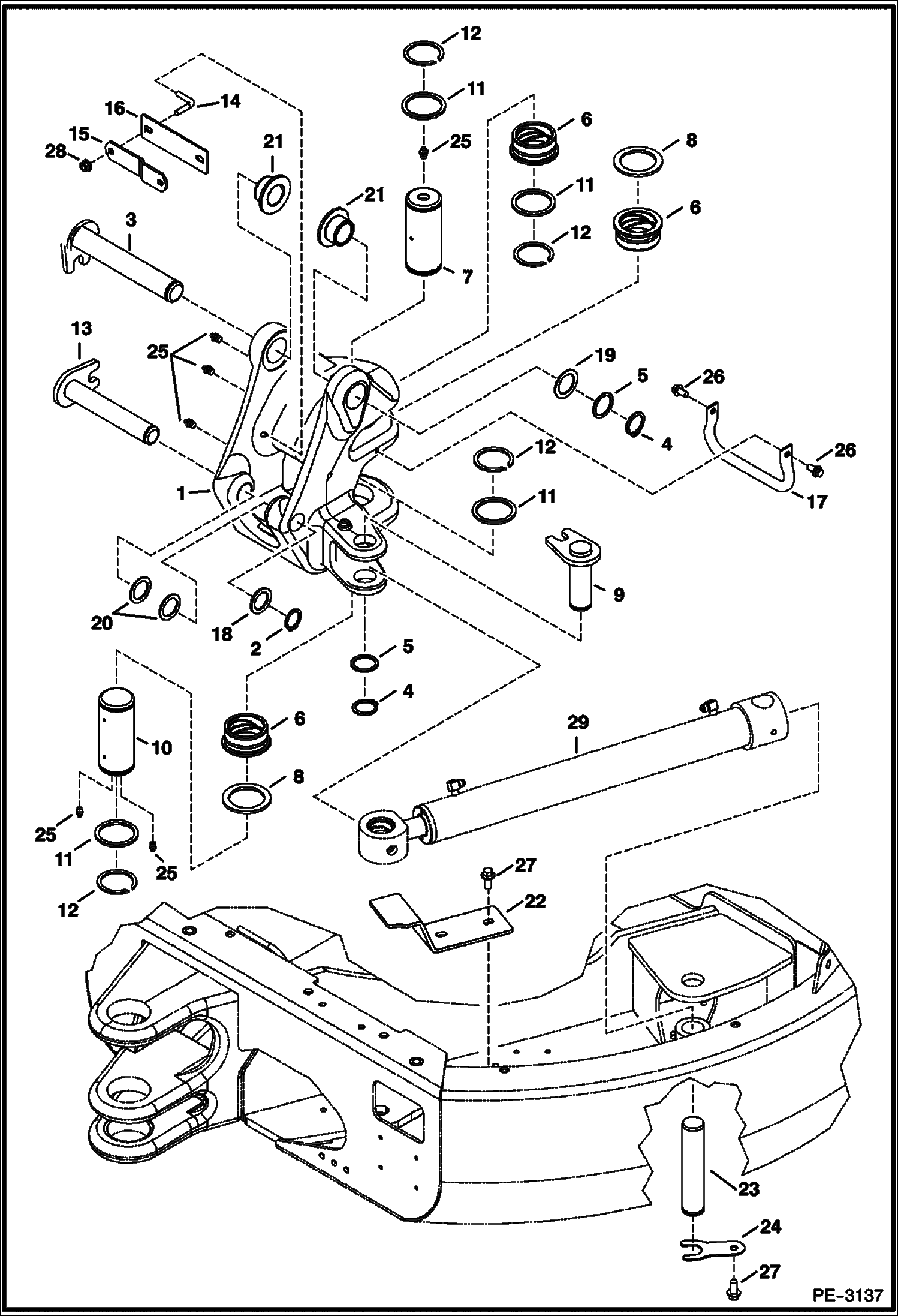 Схема запчастей Bobcat 425 - SWING FRAME WORK EQUIPMENT