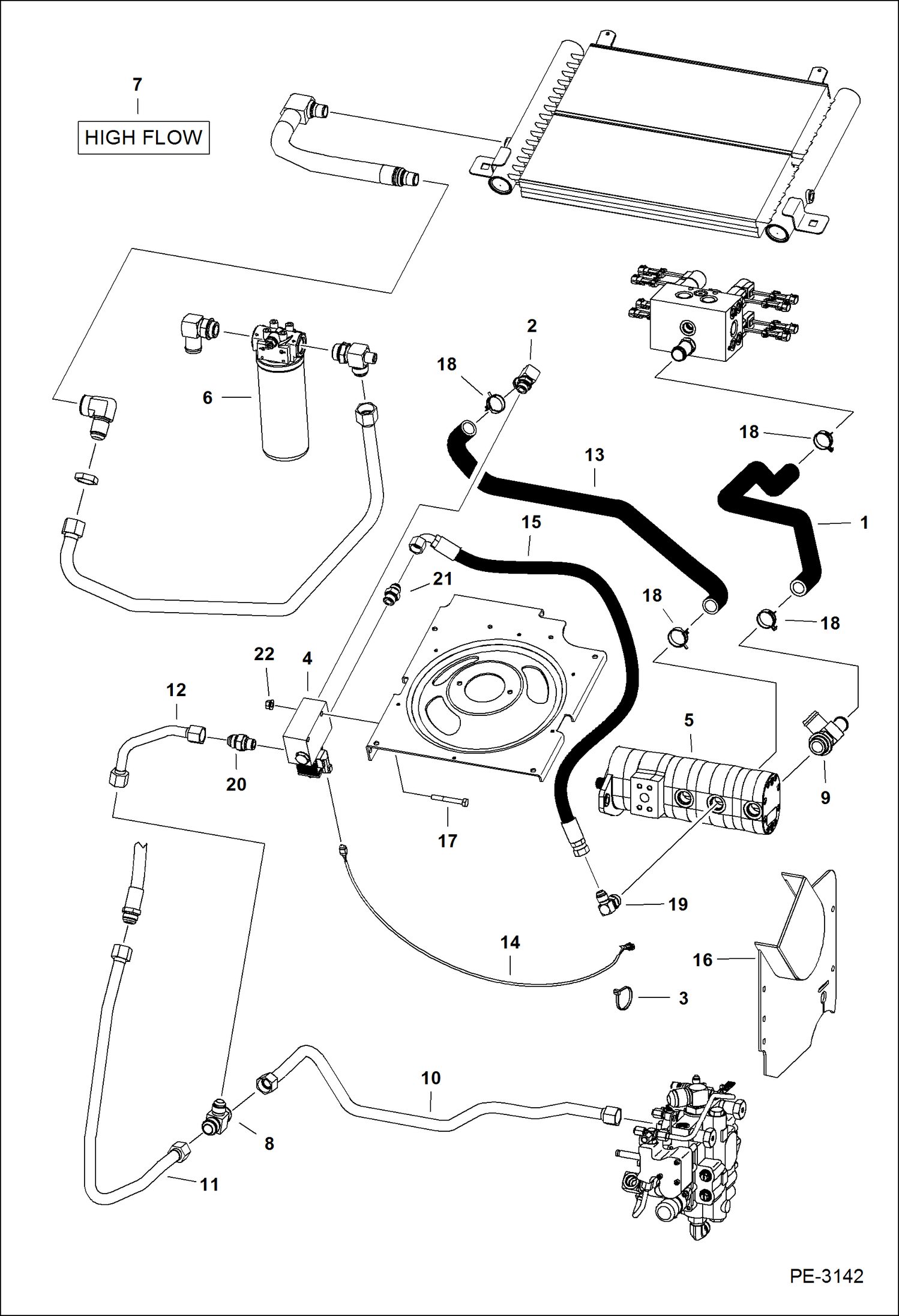 Схема запчастей Bobcat A-Series - HIGH FLOW HYDRAULICS (W/Cooling Upgrade) (S/N 539911675 & Above, 540011361 & Above) HIGH FLOW HYDRAULICS