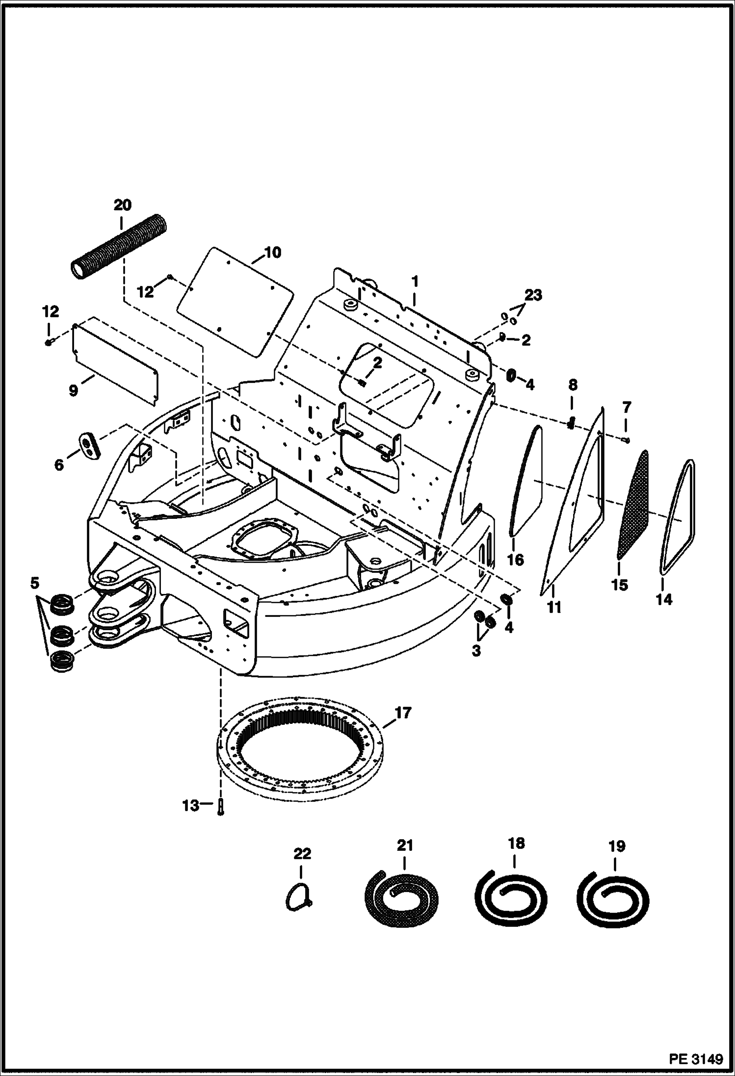 Схема запчастей Bobcat 428 - UPPERSTRUCTURE MAIN FRAME