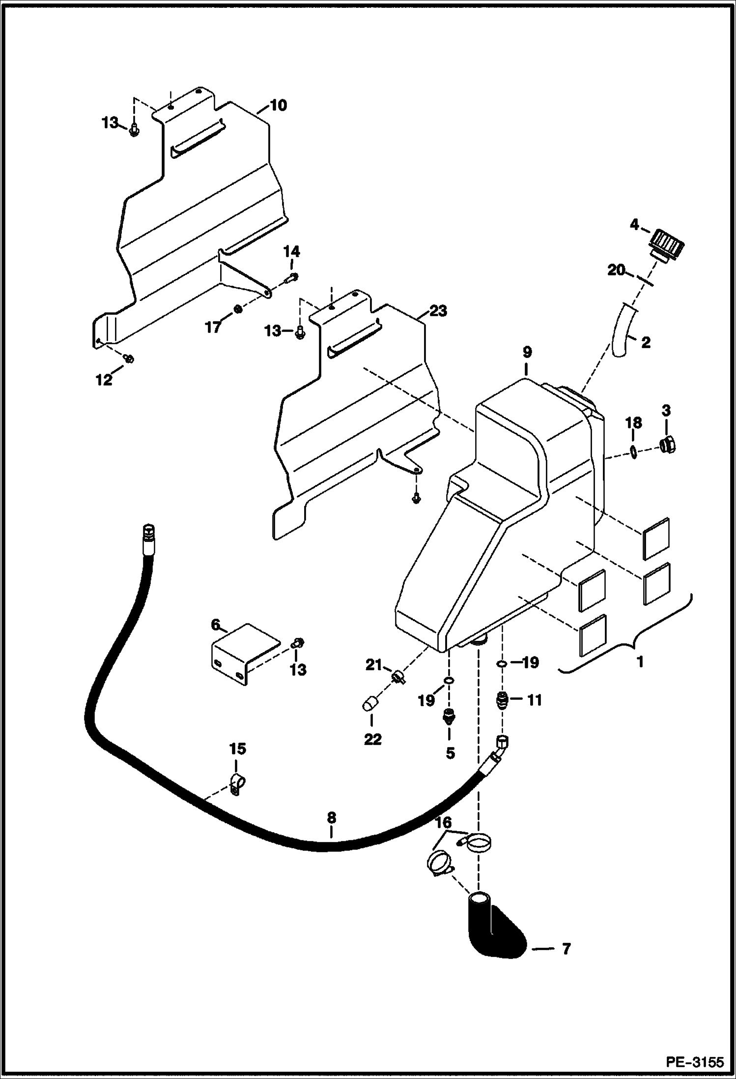 Схема запчастей Bobcat 334 - HYDRAULIC CIRCUITRY (Hydraulic Tank) HYDRAULIC SYSTEM