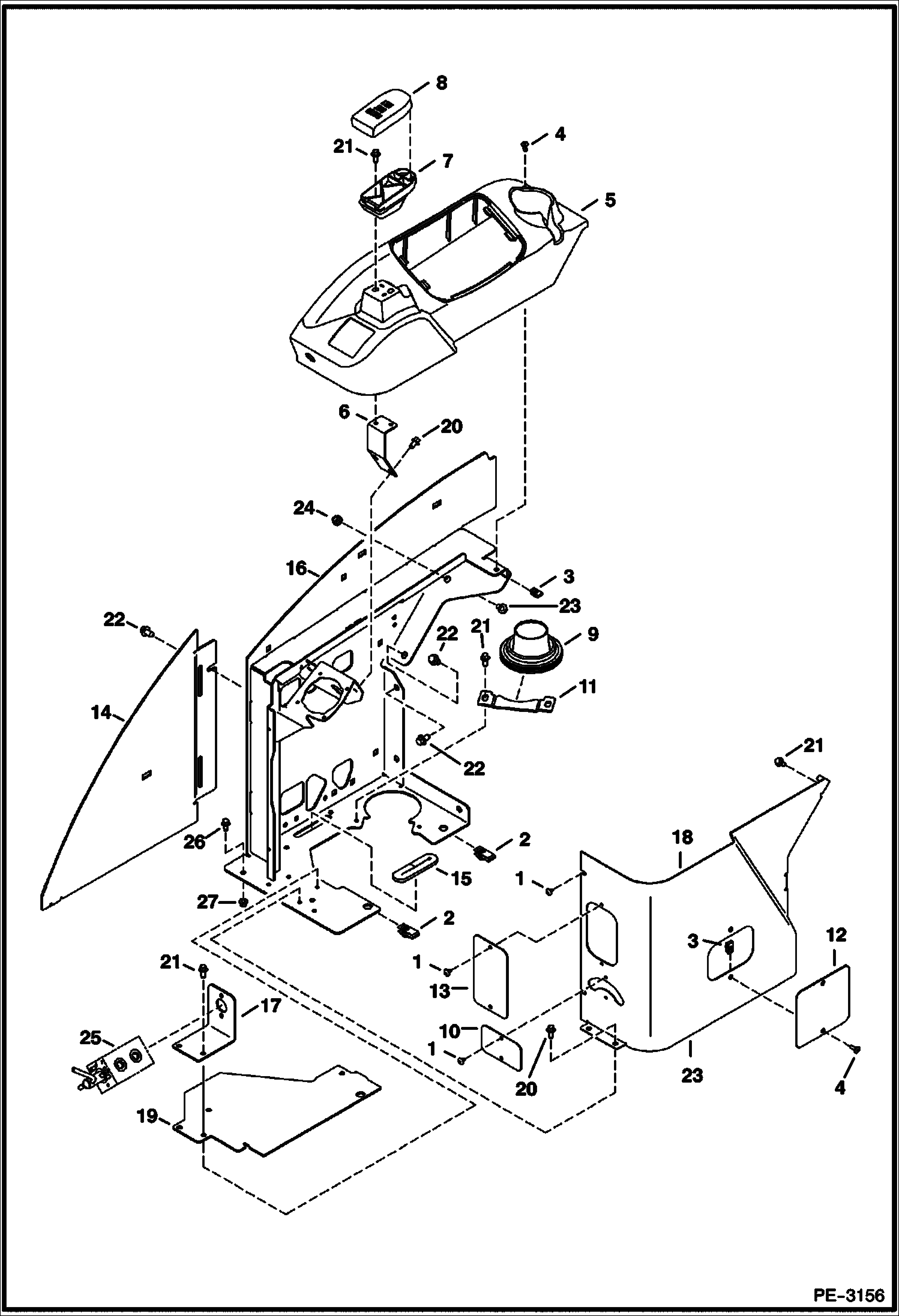 Схема запчастей Bobcat 425 - RH CONSOLE CONTROLS