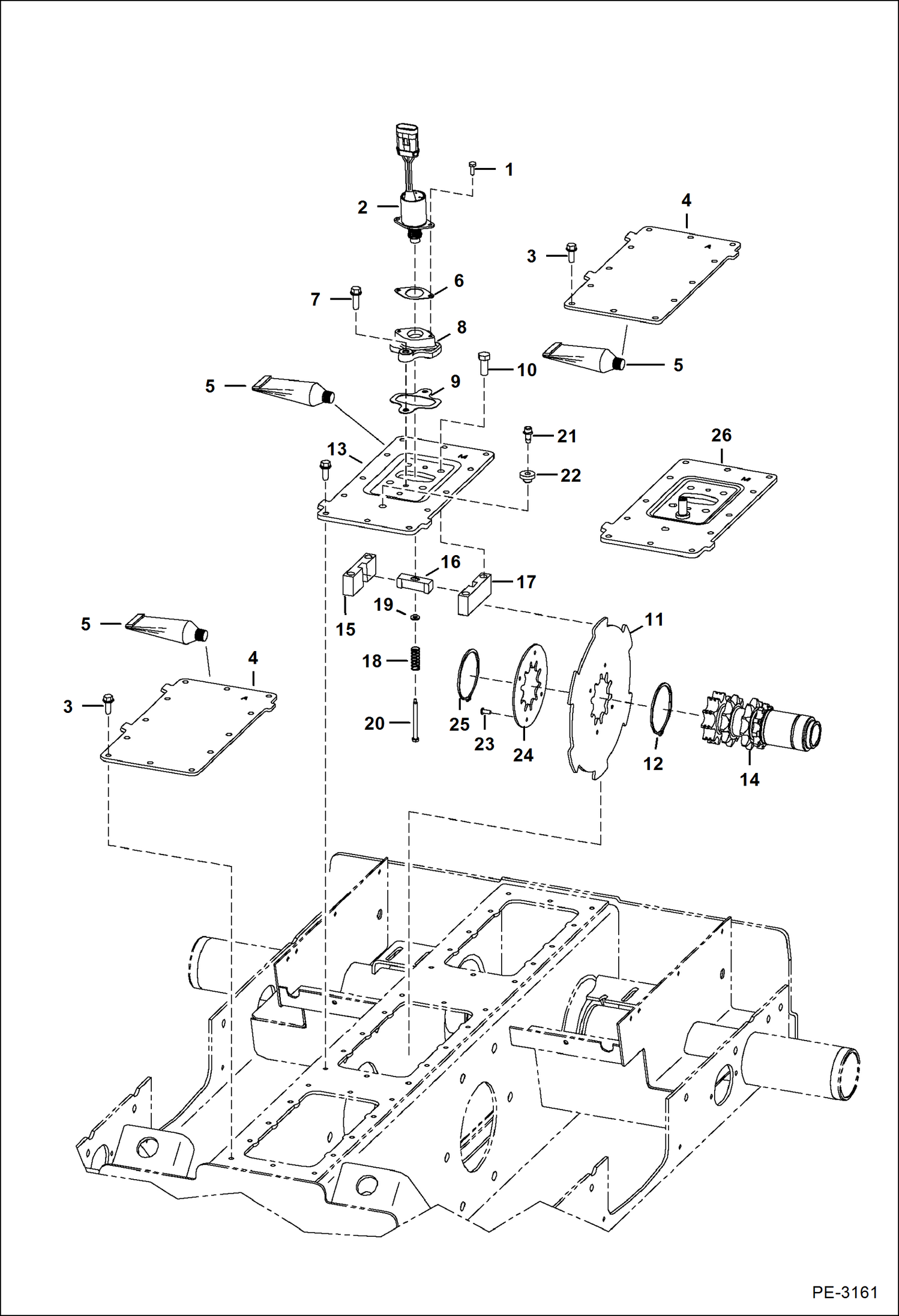 Схема запчастей Bobcat S-Series - DISC BRAKE (2-Speed Motor) DRIVE TRAIN