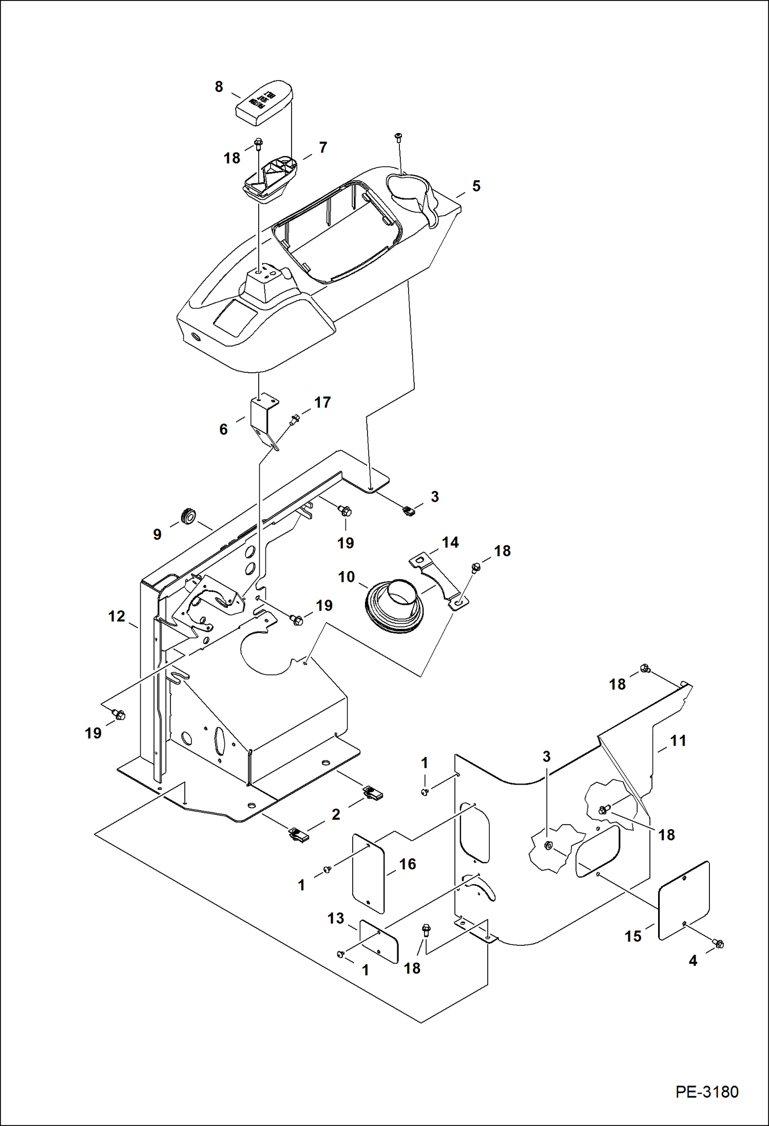 Схема запчастей Bobcat 430 - R.H. CONSOLE (S/N 5625 11123 & Above) CONTROLS