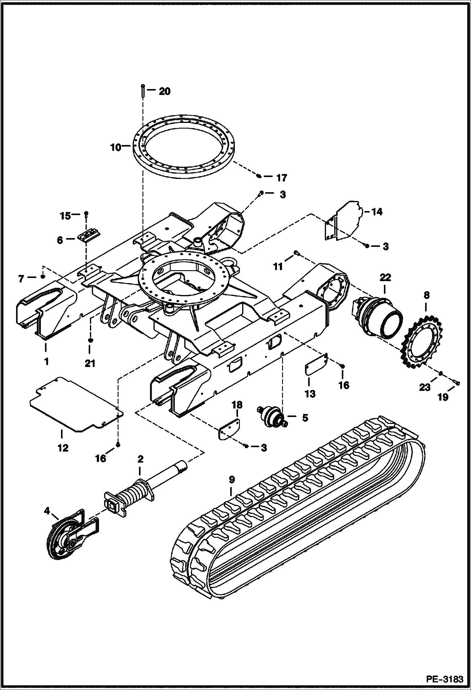 Схема запчастей Bobcat 329 - UNDERCARRIAGE (S/N A2PG11093 & Below) UNDERCARRIAGE