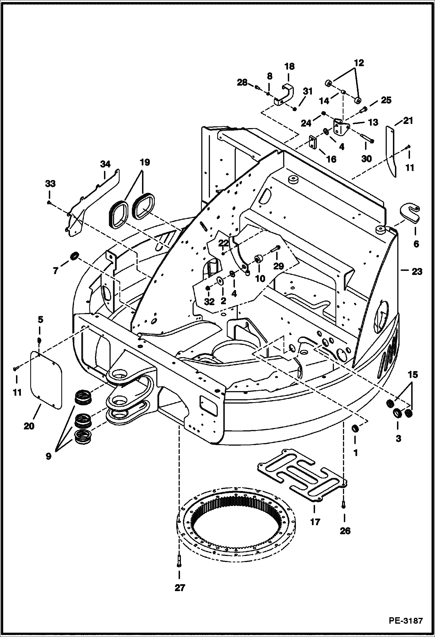 Схема запчастей Bobcat 430 - UPPERSTRUCTURE (S/N 563014292 & Below) MAIN FRAME