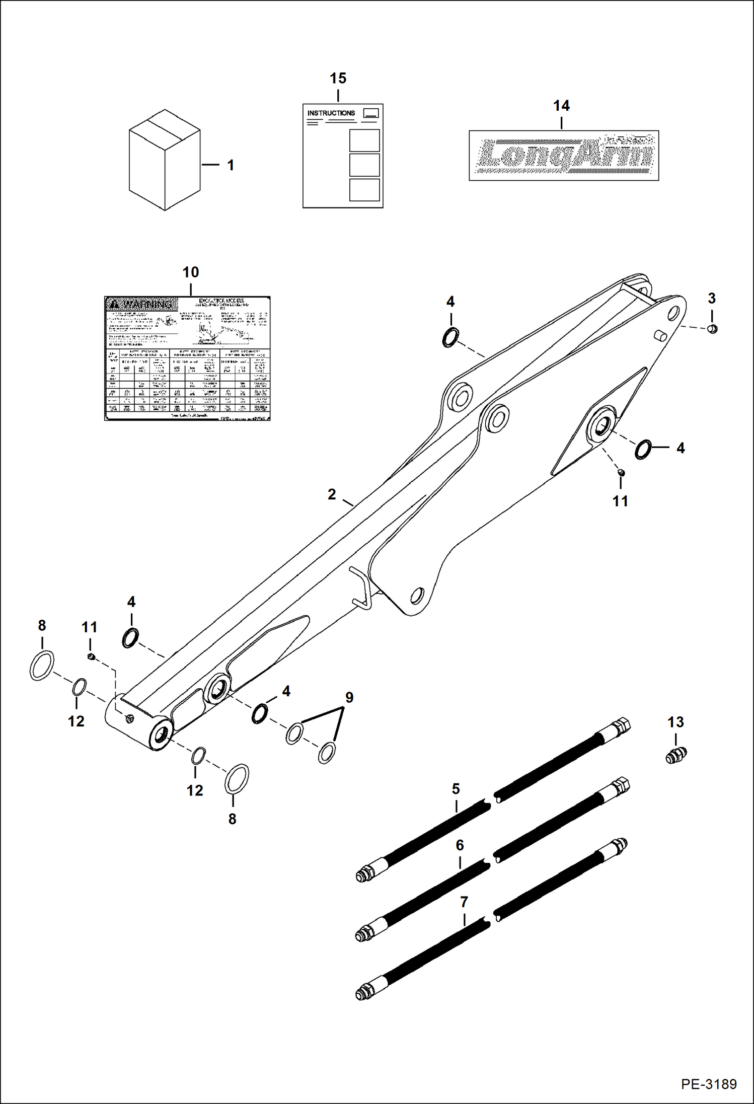 Схема запчастей Bobcat 325 - LONG ARM KIT ACCESSORIES & OPTIONS