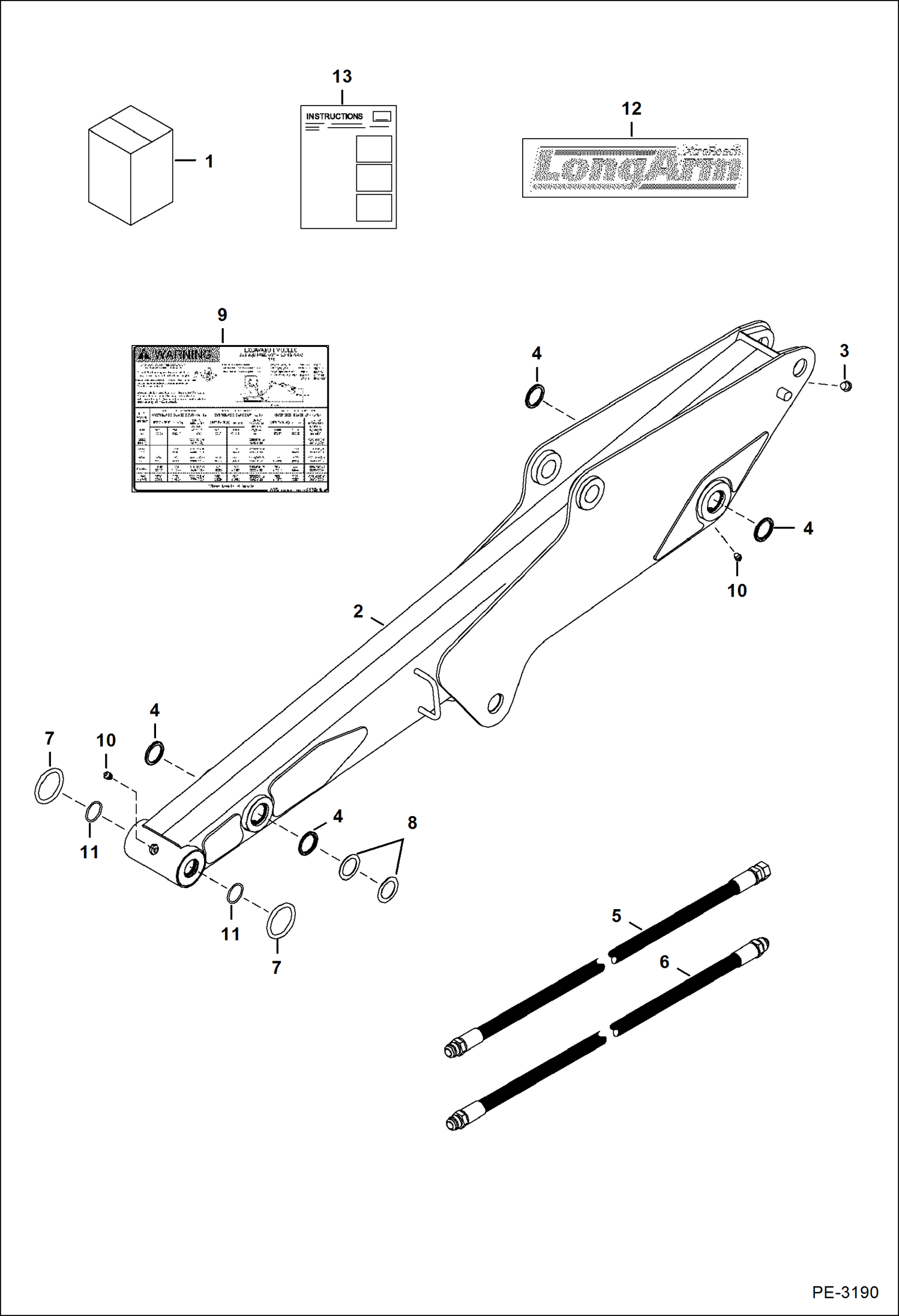 Схема запчастей Bobcat 425 - LONG ARM KIT ACCESSORIES & OPTIONS