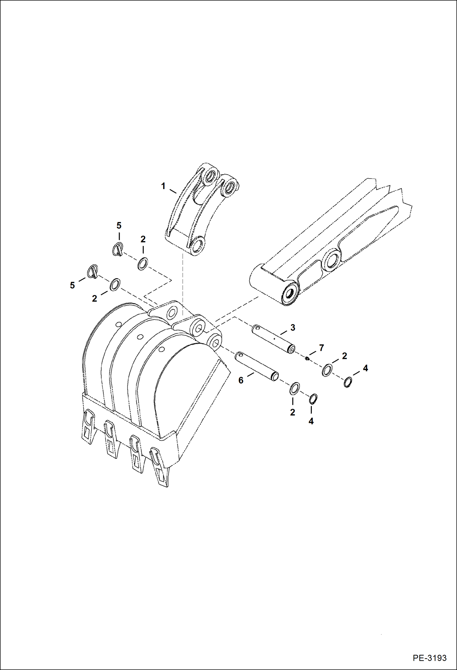 Схема запчастей Bobcat 325 - BUCKET LINK & PIN-ON BUCKET WORK EQUIPMENT