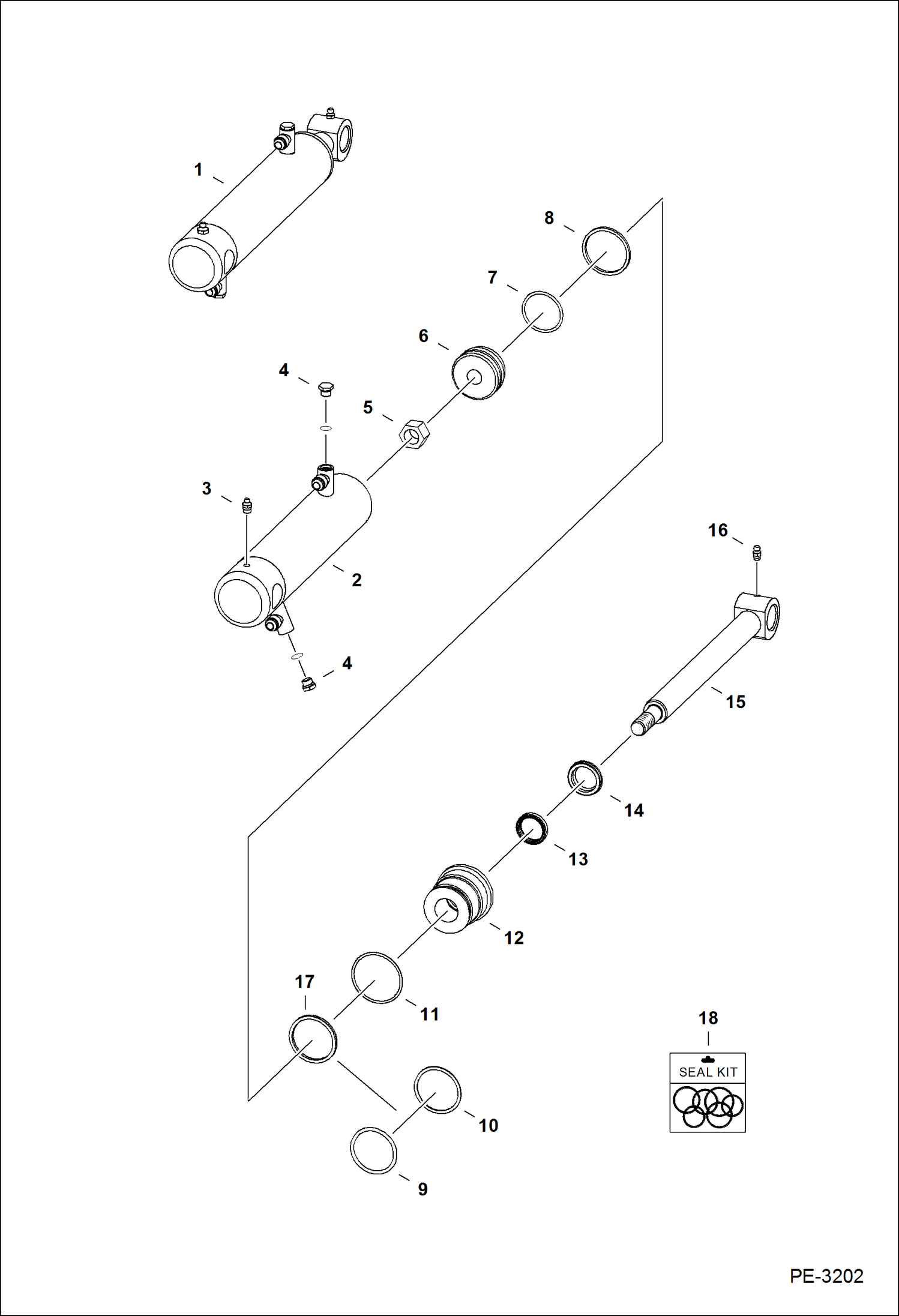 Схема запчастей Bobcat 5600 - BOX CYLINDER HYDRAULIC SYSTEM