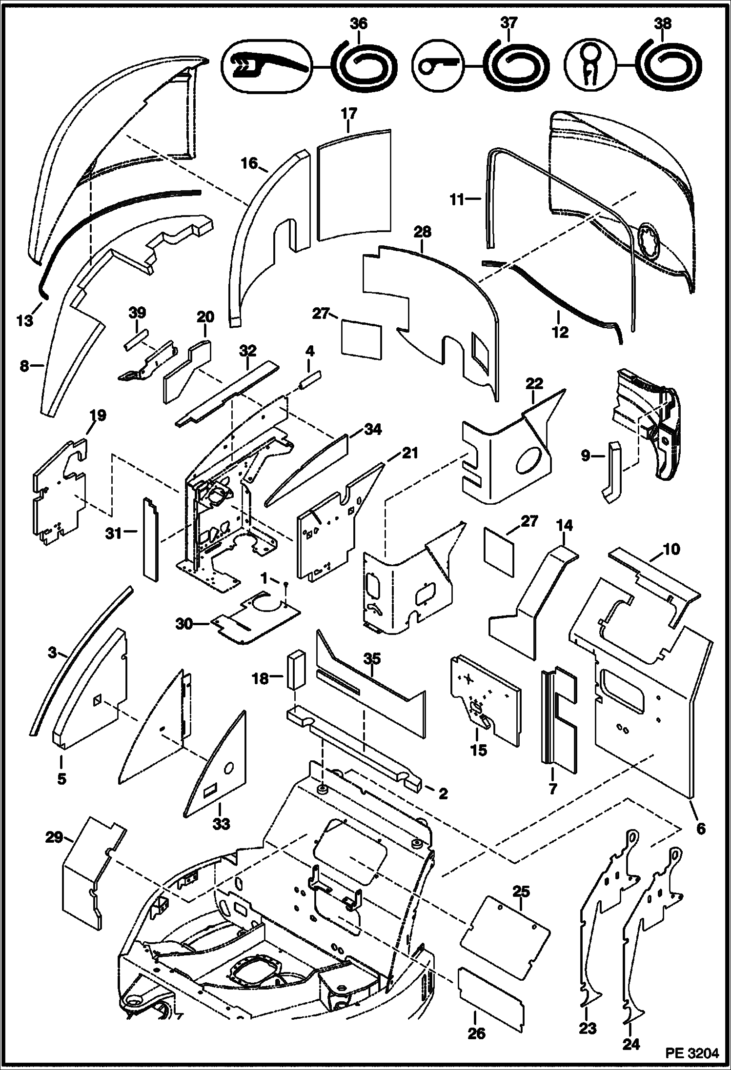 Схема запчастей Bobcat 425 - INSULATION MAIN FRAME