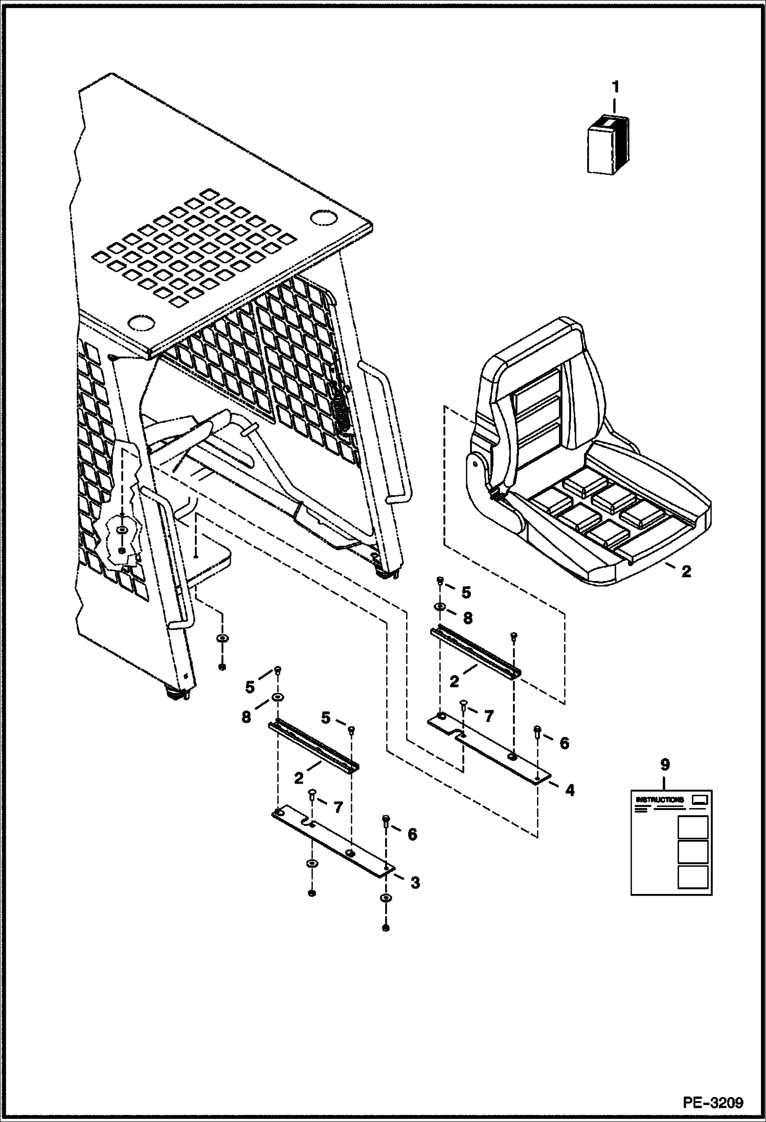 Схема запчастей Bobcat 400s - SUSPENSION SEAT KIT ACCESSORIES & OPTIONS