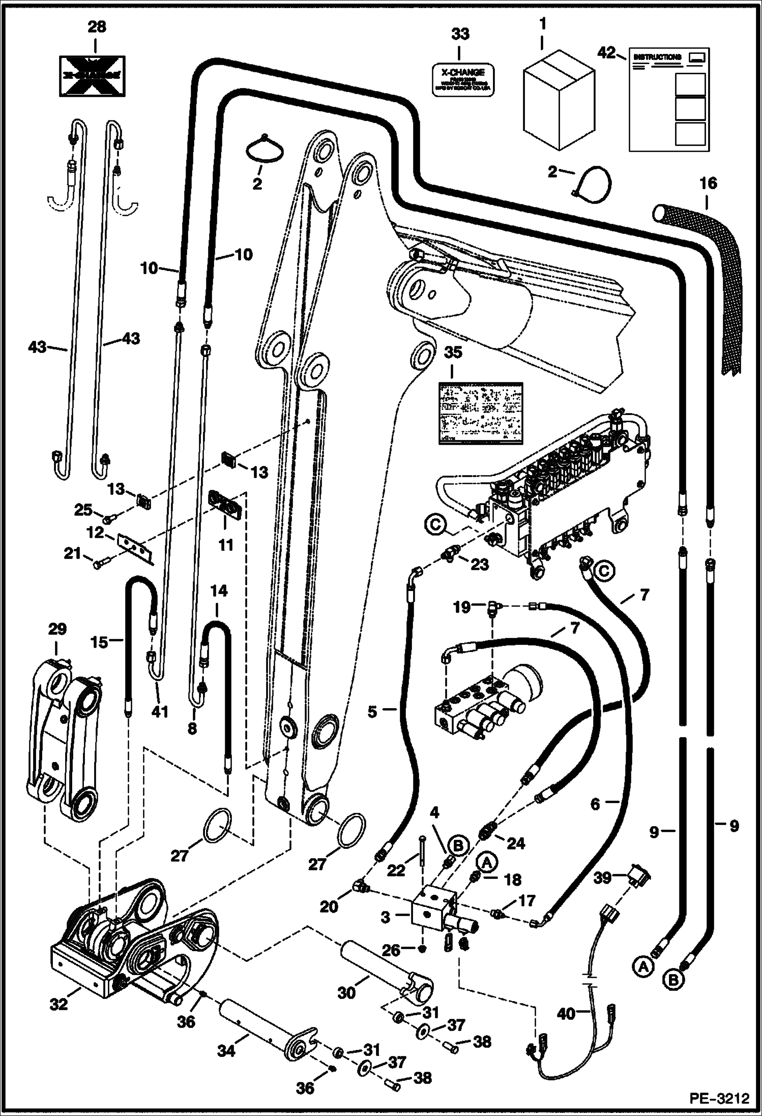 Схема запчастей Bobcat 335 - X-CHANGE (Hydraulic) (Kit) ACCESSORIES & OPTIONS