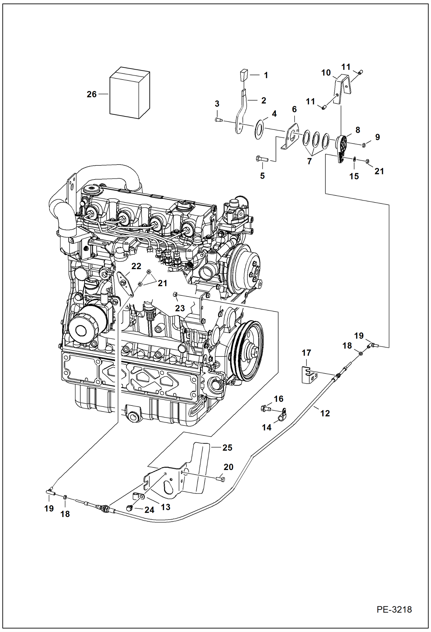 Схема запчастей Bobcat S-Series - ENGINE SPEED CONTROL POWER UNIT