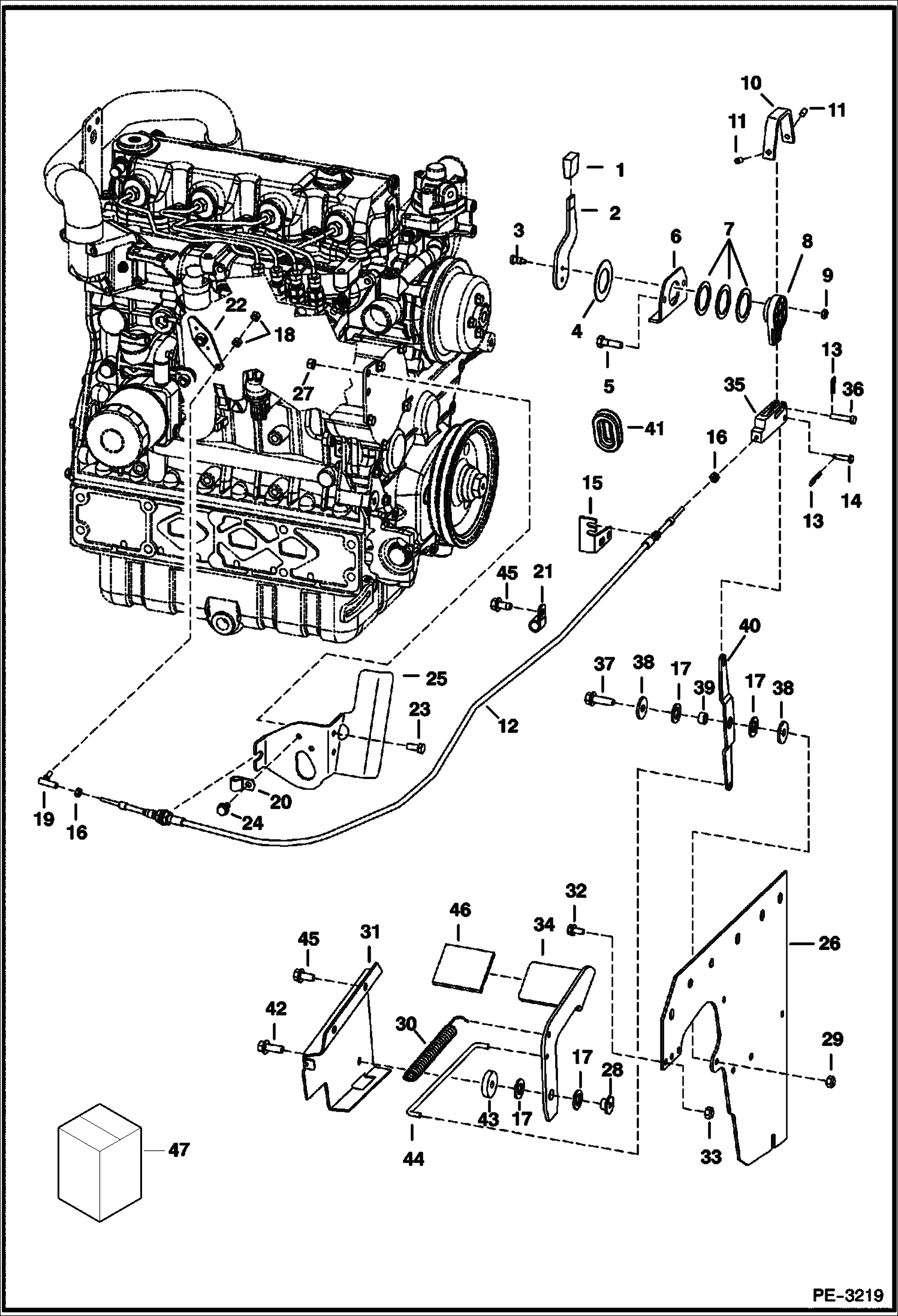 Схема запчастей Bobcat S-Series - ENGINE SPEED CONTROL (Selectable Joystick Control) POWER UNIT