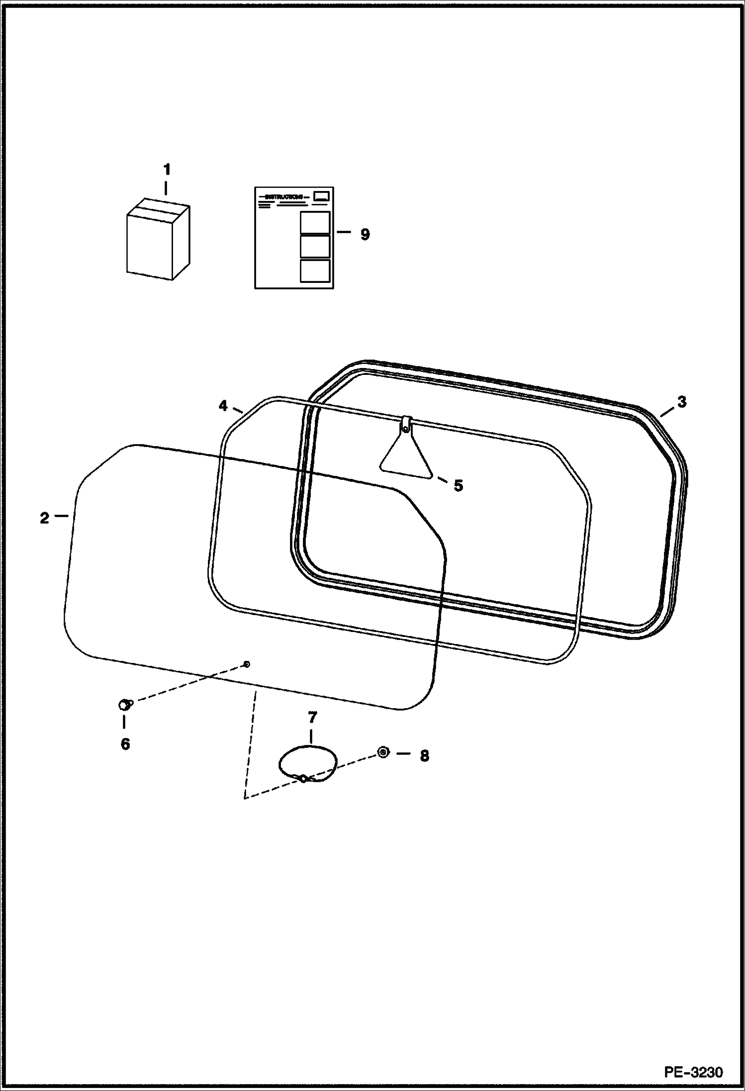 Схема запчастей Bobcat FORESTRY CUTTER - FORESTRY CUTTER (Rear Window Kit) Loader