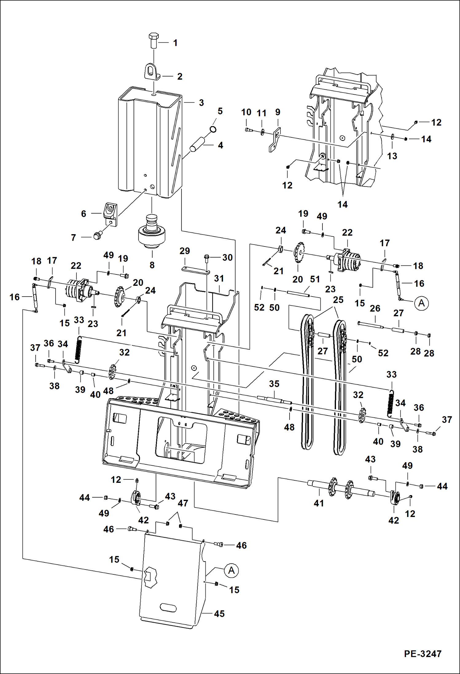 Схема запчастей Bobcat DROP HAMMER - DROP HAMMER (Main Frame) (A78D) Loader