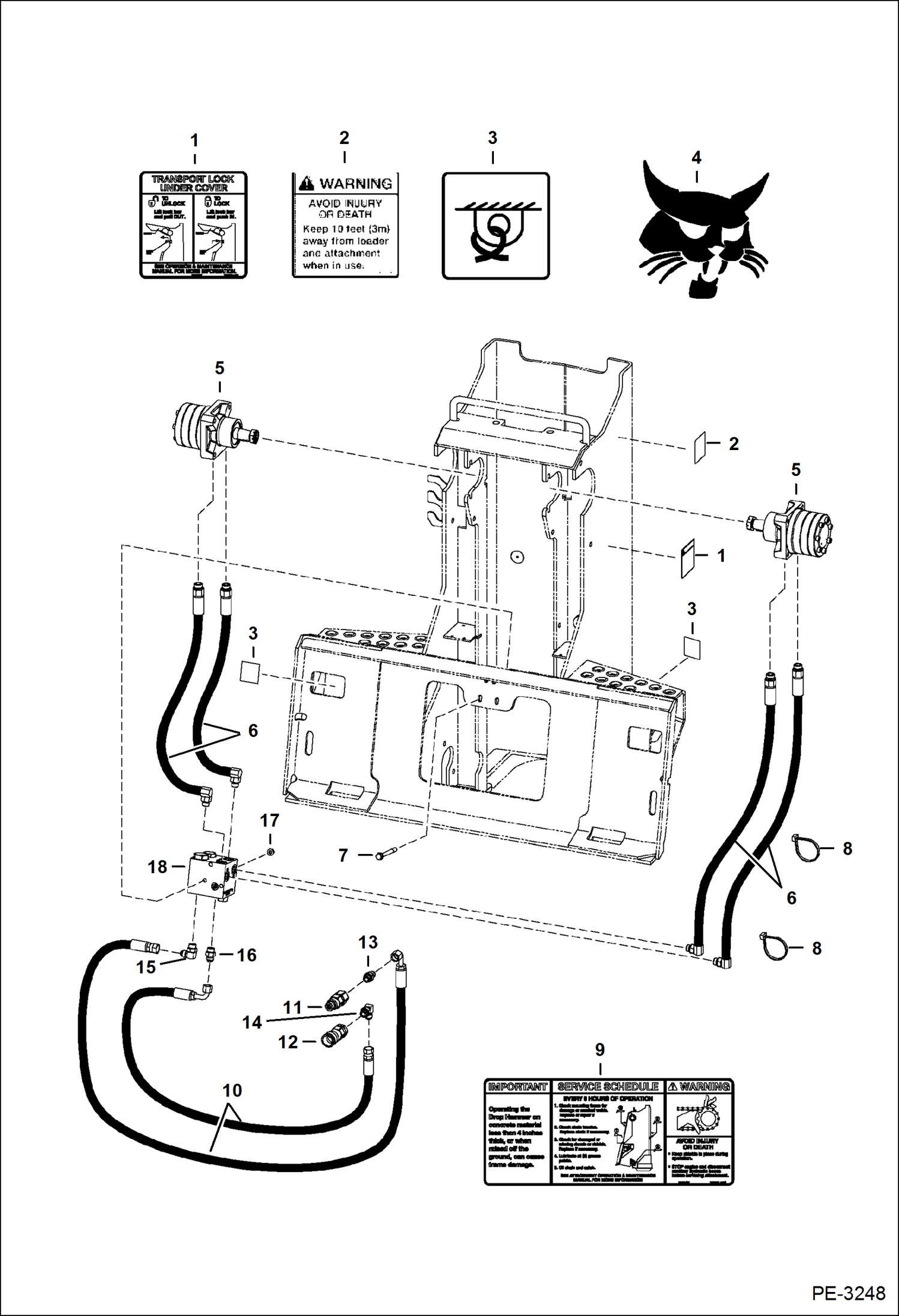 Схема запчастей Bobcat DROP HAMMER - DROP HAMMER (Hydraulics) (A78D) Loader