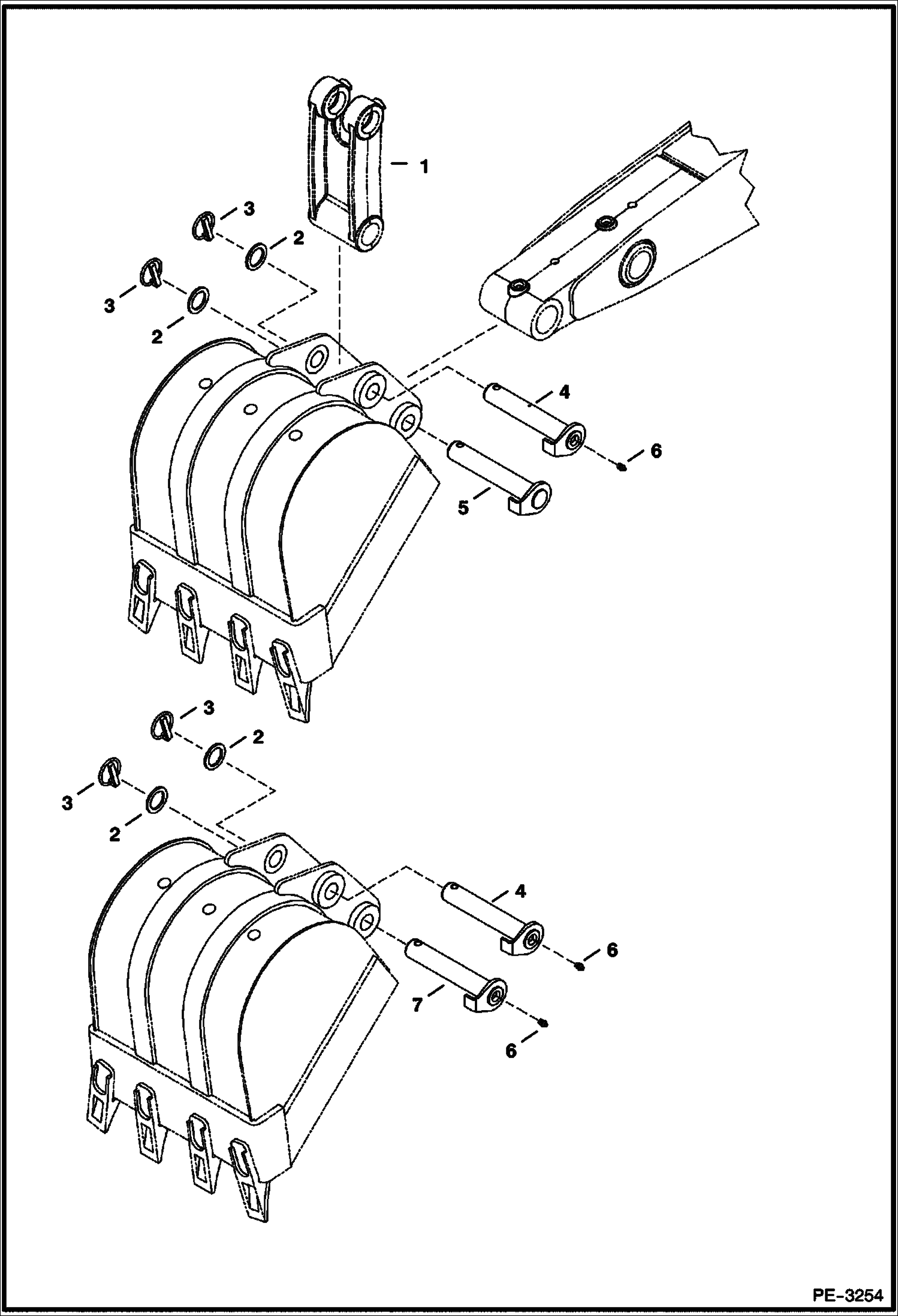 Схема запчастей Bobcat 435 - BUCKET LINK & PIN-ON BUCKET WORK EQUIPMENT