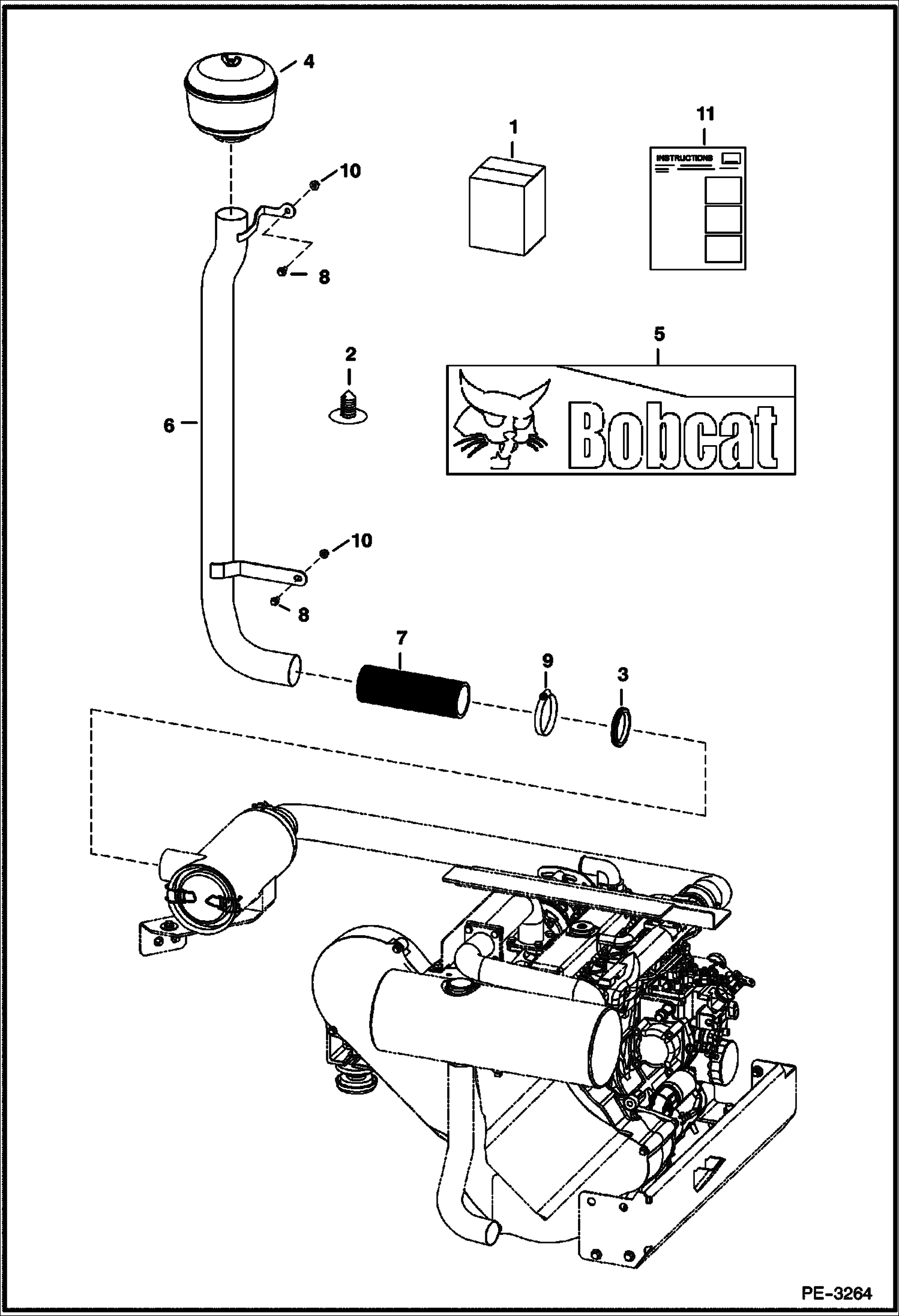 Схема запчастей Bobcat 5610 - PRE-CLEANER KIT ACCESSORIES & OPTIONS