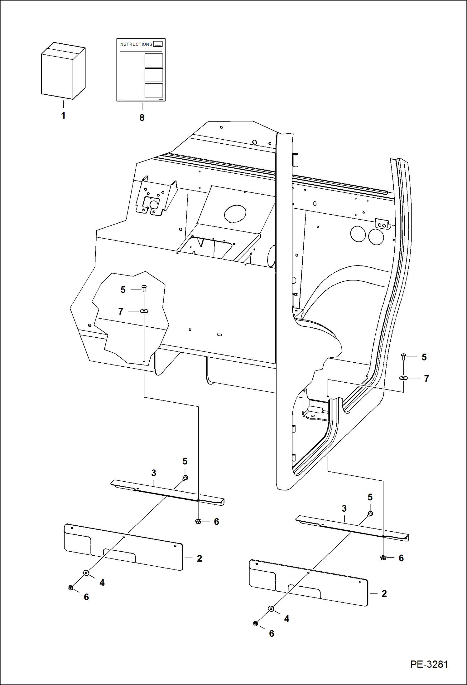 Схема запчастей Bobcat 5600 - LOWER DEBRIS GUARD KIT ACCESSORIES & OPTIONS