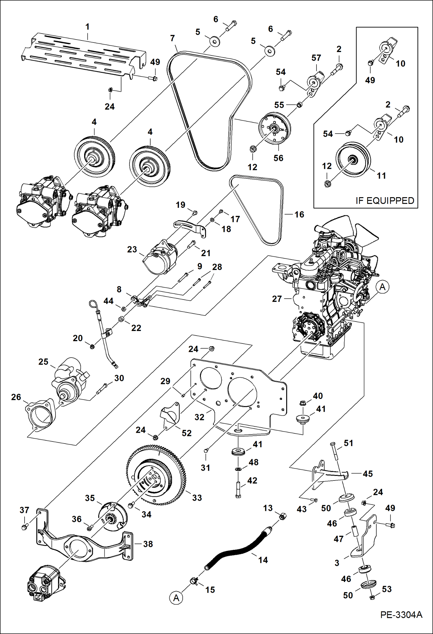 Схема запчастей Bobcat Mini Tracks Loaders - ENGINE & ATTACHING PARTS (Engine Mounts) ((S/N 528711001 & Above, 528811001 & Above) POWER UNIT