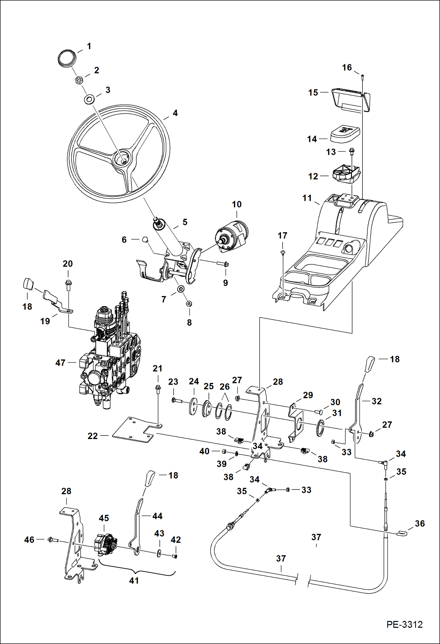 Схема запчастей Bobcat 5600 - OPERATOR CONTROLS MAIN FRAME