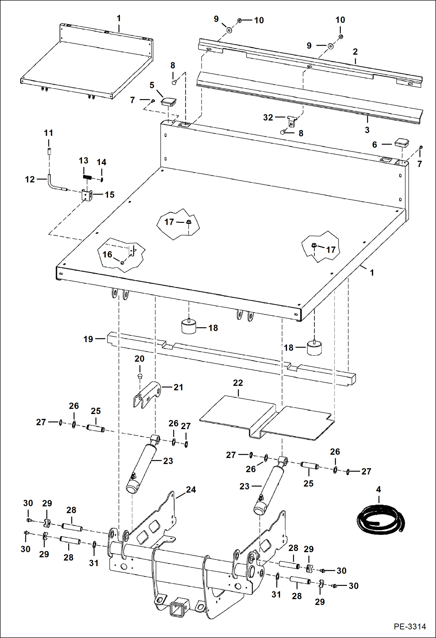 Схема запчастей Bobcat 5600 - BOX ASSEMBLY (Base) MAIN FRAME