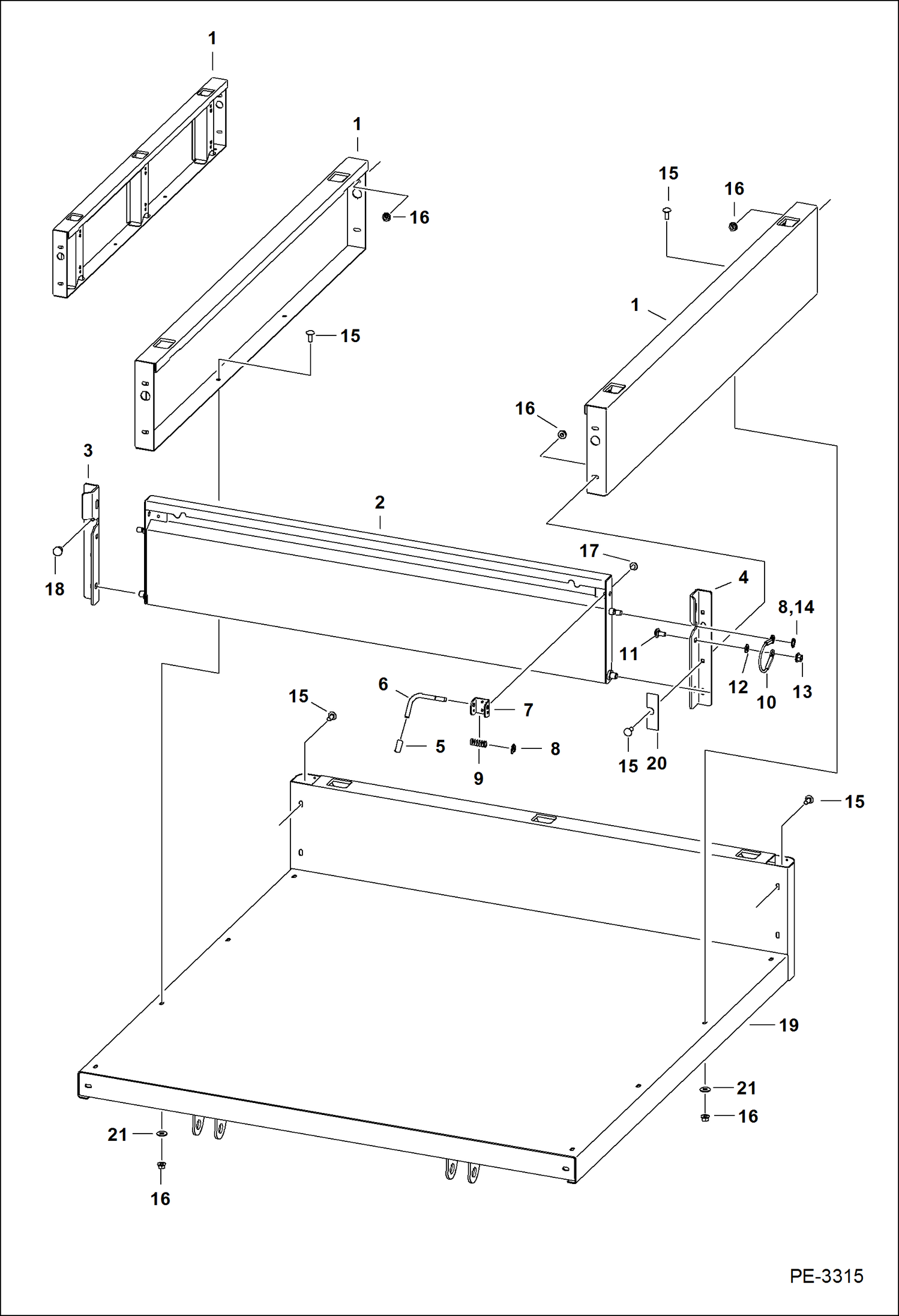 Схема запчастей Bobcat 5600 - BOX ASSEMBLY (Side & Tailgate) MAIN FRAME