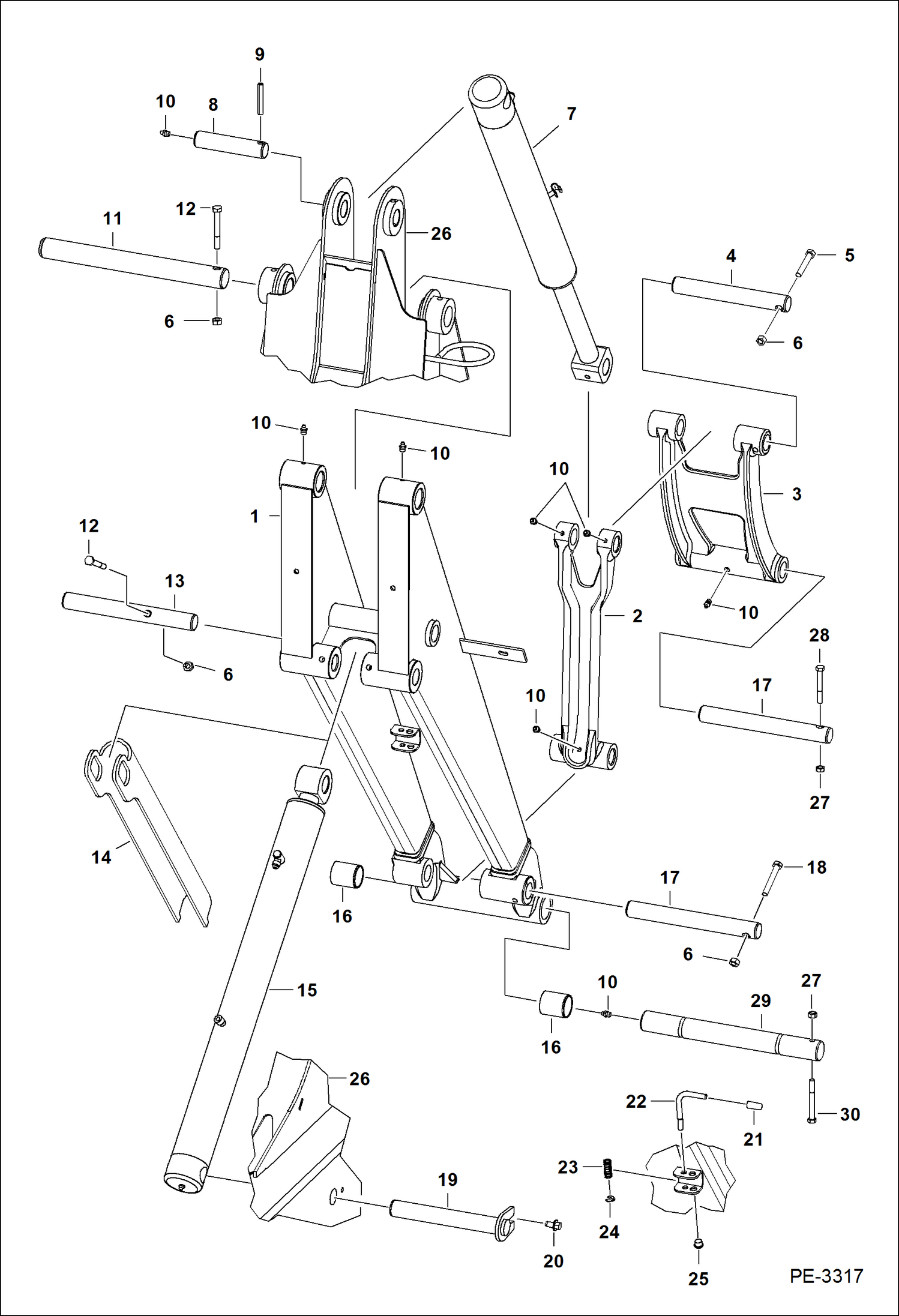 Схема запчастей Bobcat 5600 - LIFT ARM MAIN FRAME