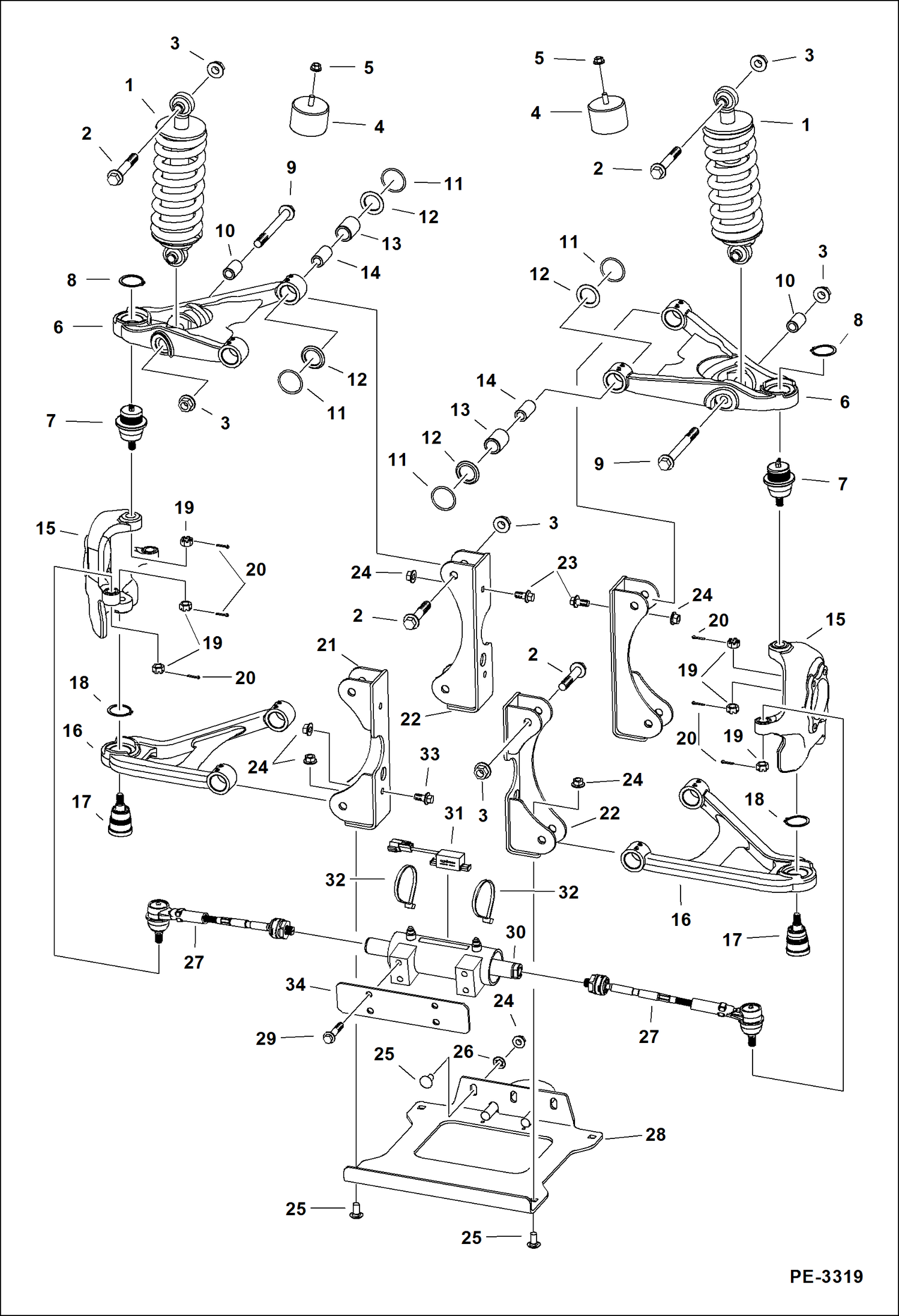 Схема запчастей Bobcat 5600 - SUSPENSION (Front) DRIVE TRAIN