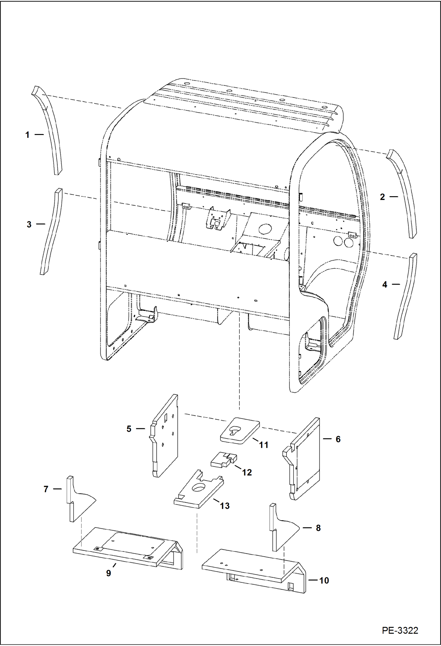 Схема запчастей Bobcat 5600 - OPERATOR CAB (Insulation) MAIN FRAME