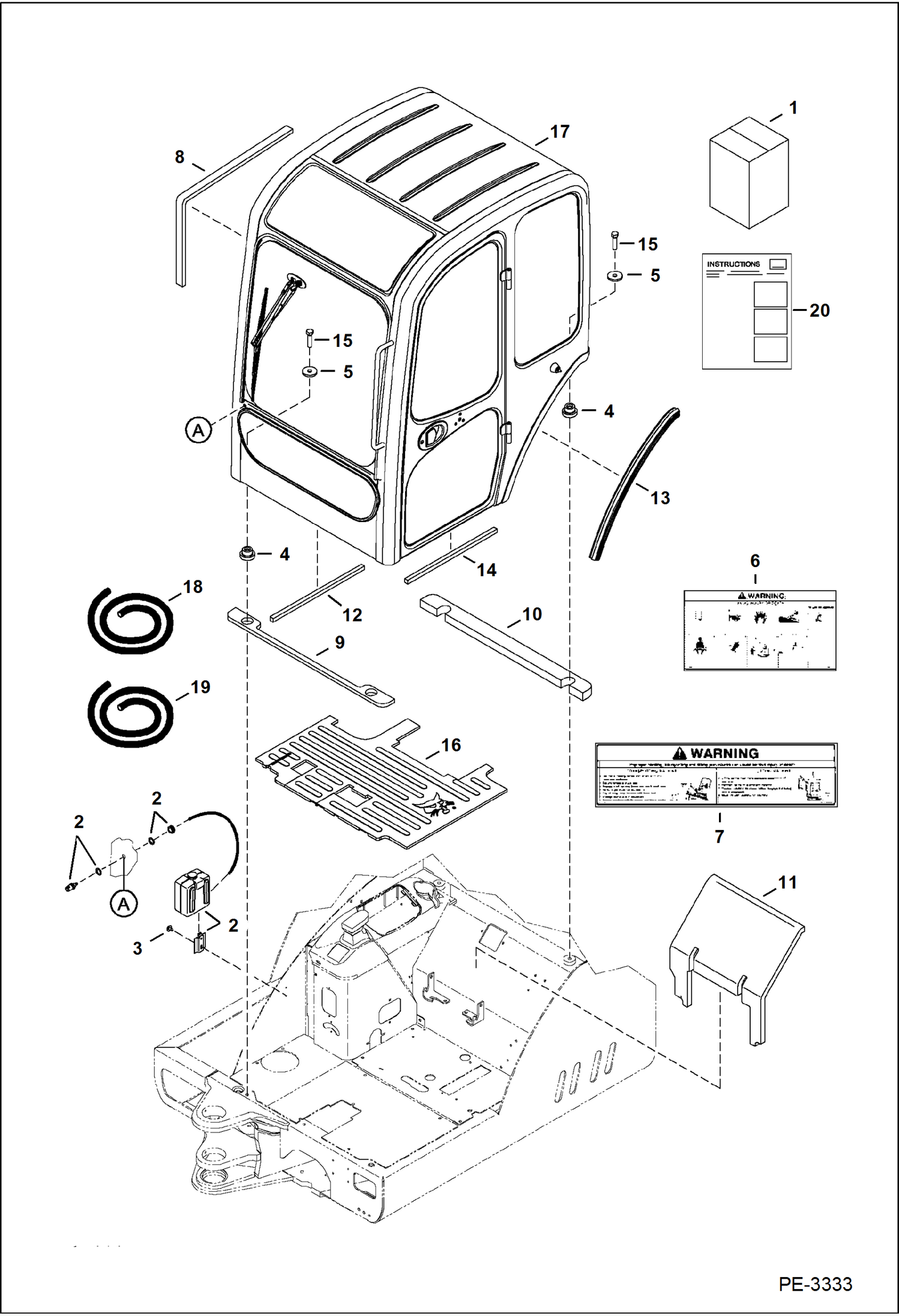 Схема запчастей Bobcat 337 - CAB KIT ACCESSORIES & OPTIONS