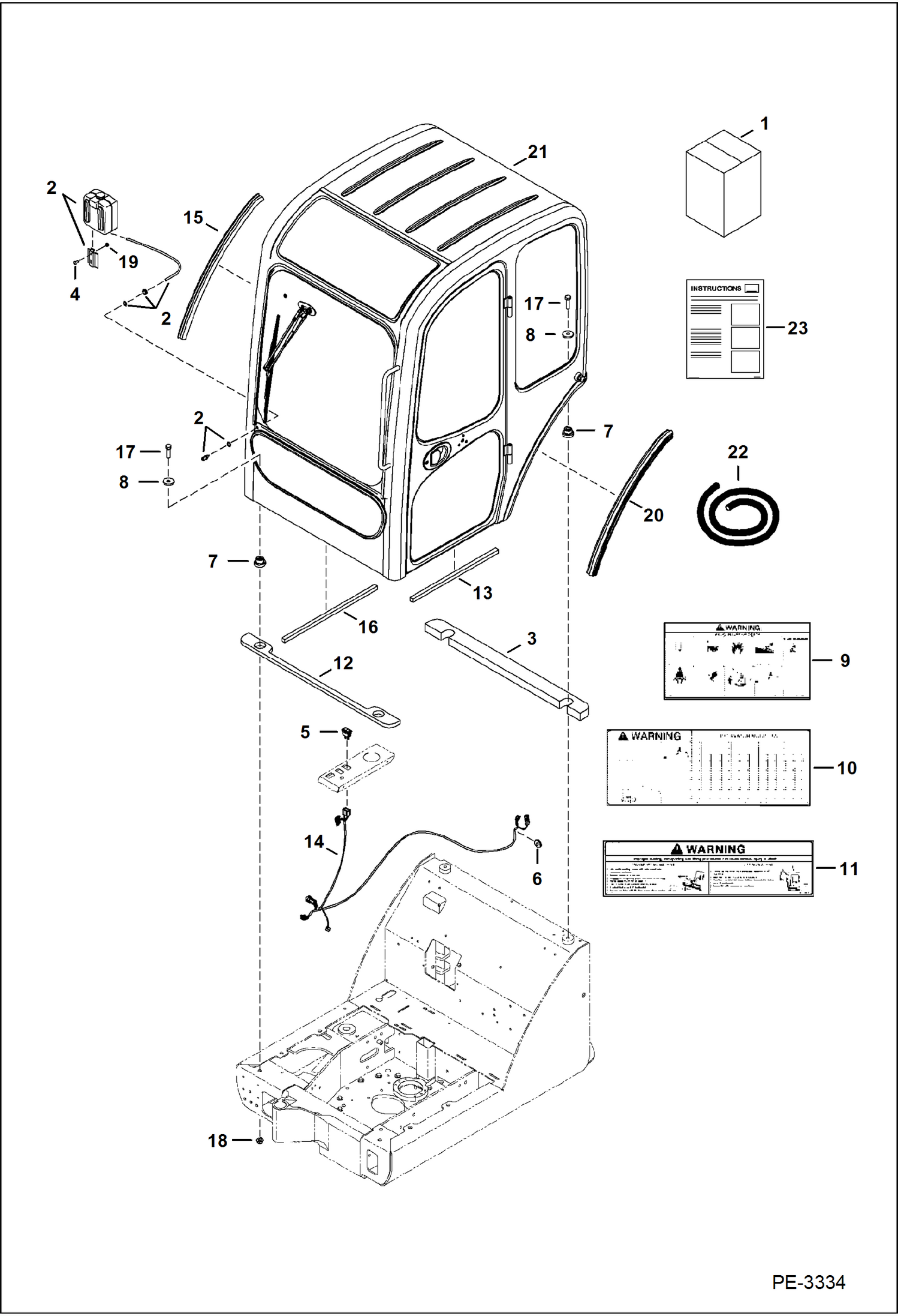 Схема запчастей Bobcat 320 - CAB KIT ACCESSORIES & OPTIONS