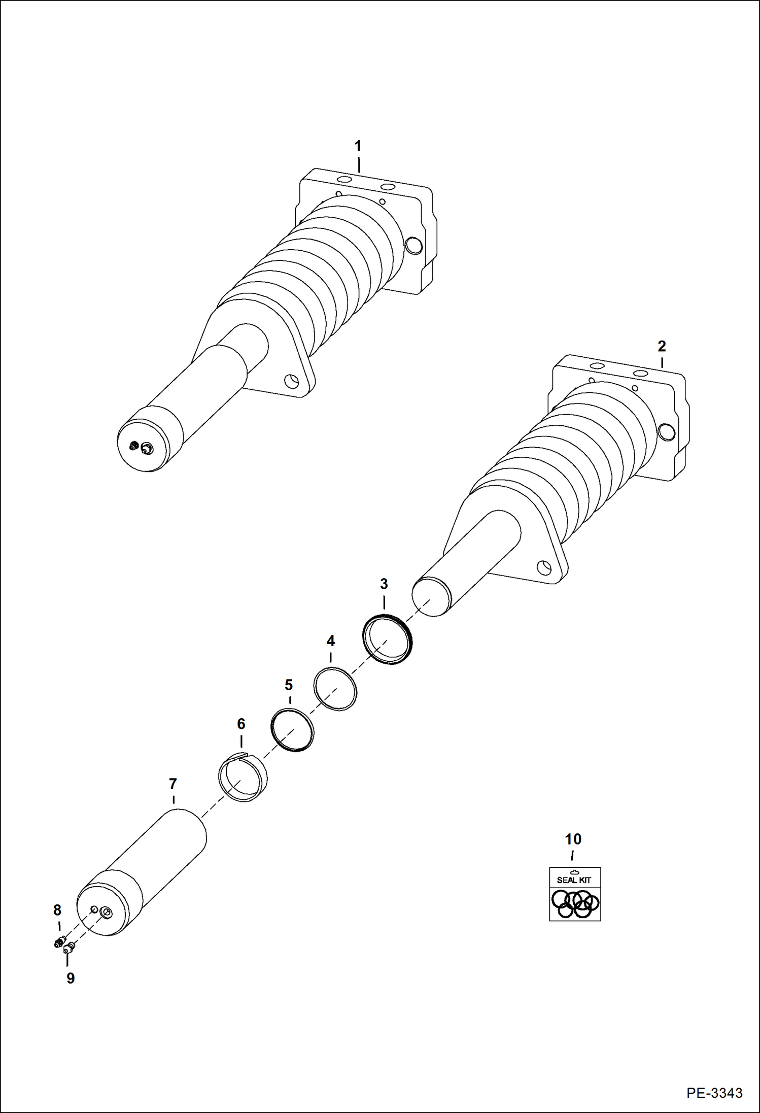 Схема запчастей Bobcat T-Series - TRACK TENSIONER DRIVE TRAIN