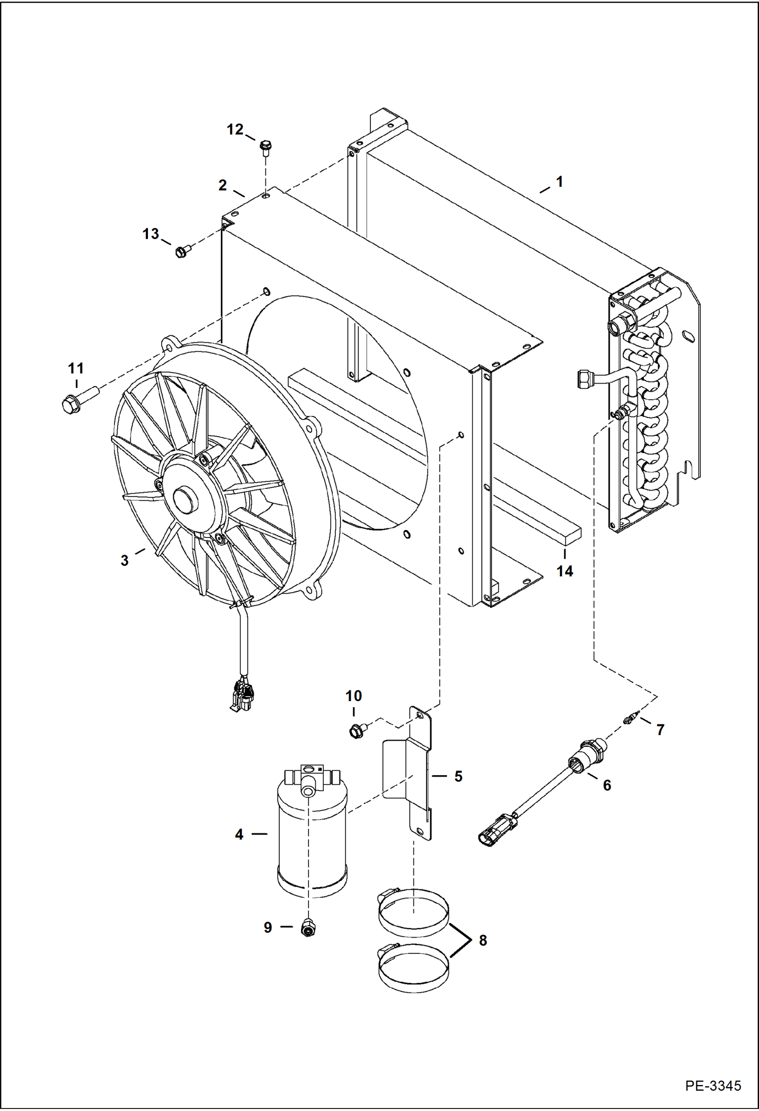 Схема запчастей Bobcat 5600 - HEATER & A/C (Condenser) ACCESSORIES & OPTIONS