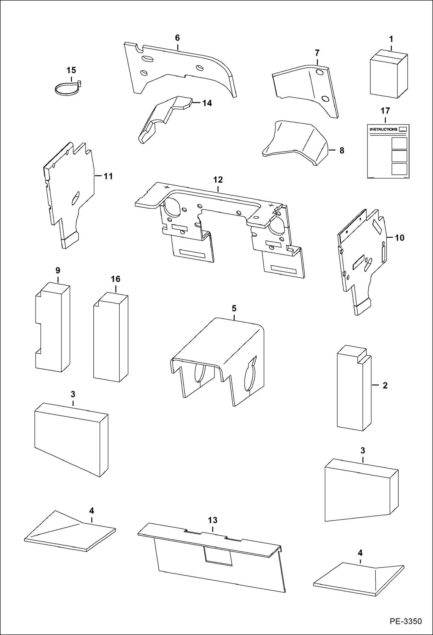 Схема запчастей Bobcat S-Series - SOUND/NOISE REDUCTION KIT (Manual Controls) ACCESSORIES & OPTIONS