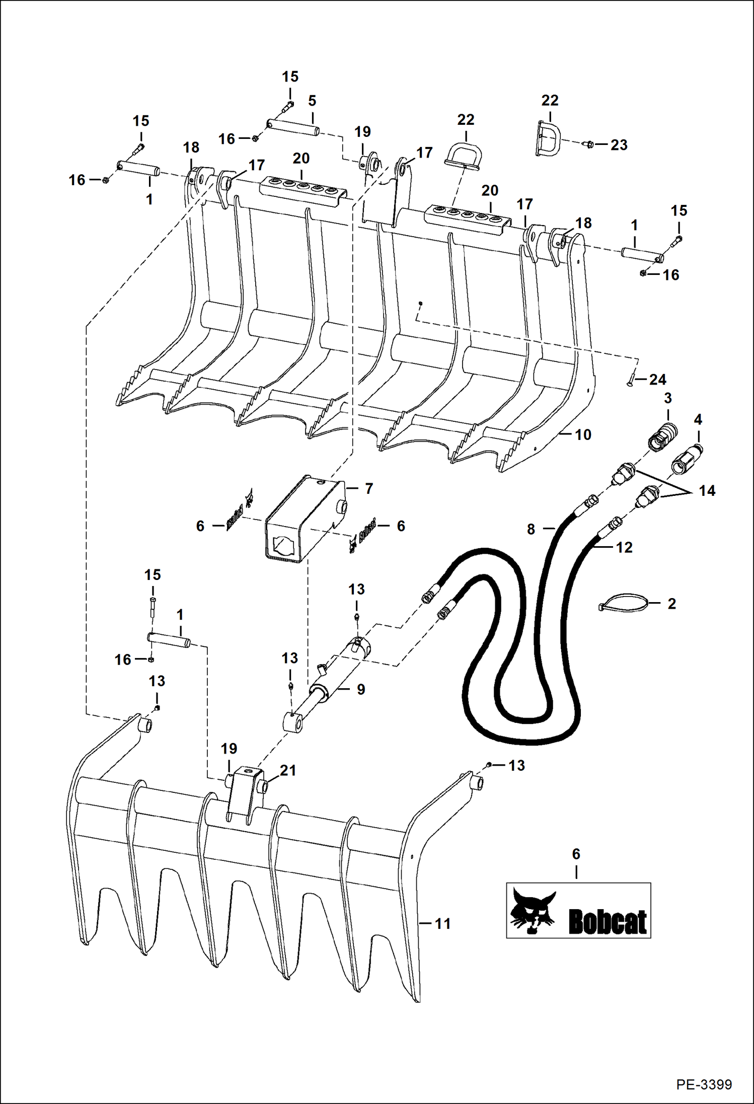 Схема запчастей Bobcat GRAPPLES - ROOT GRAPPLE 36, 48 (36 A678) (48 A87D) Loader