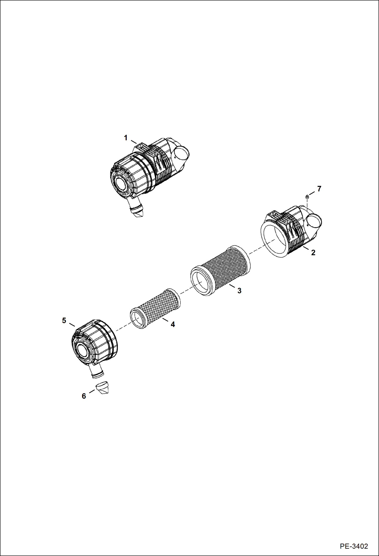 Схема запчастей Bobcat 337 - AIR CLEANER POWER UNIT