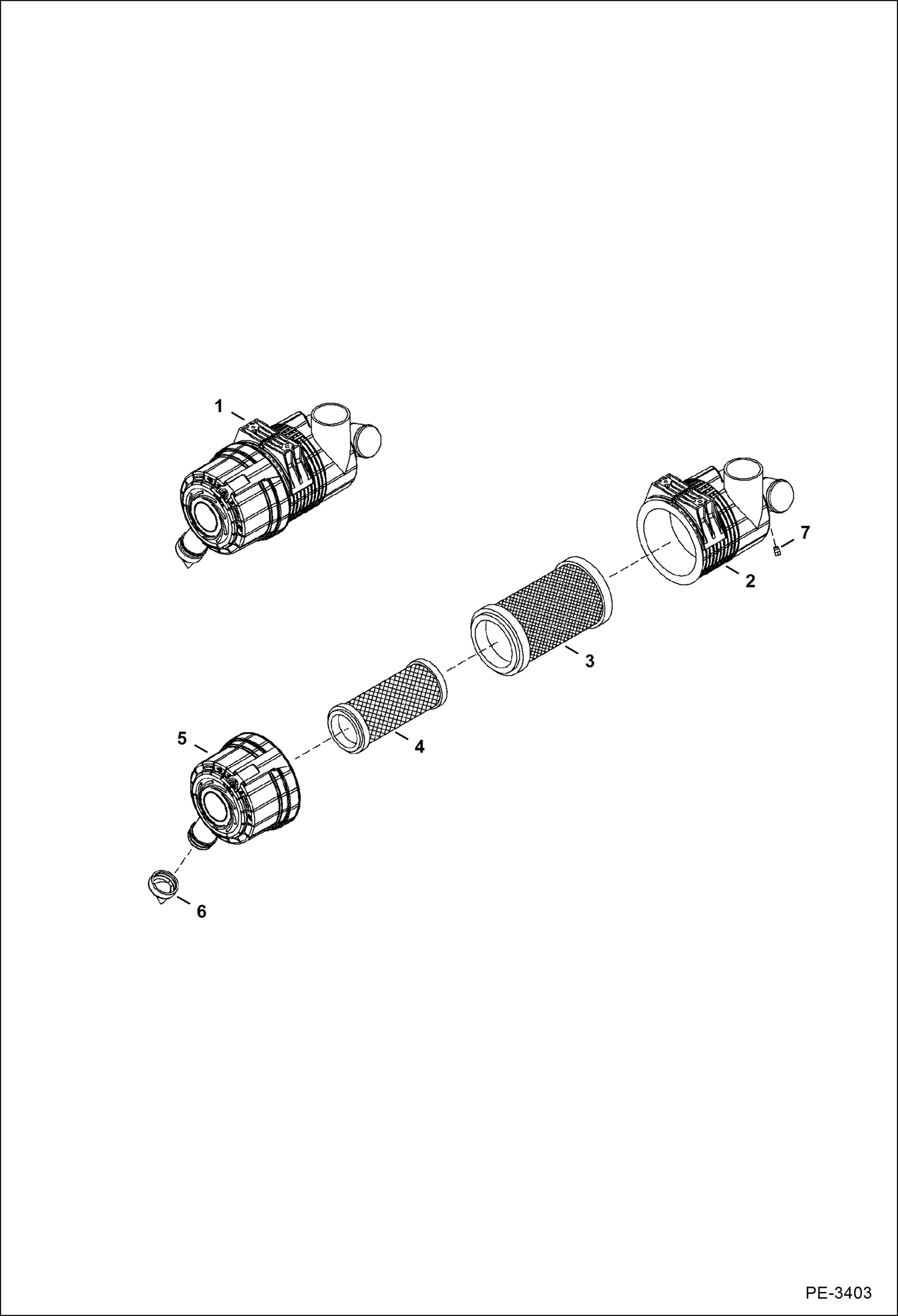 Схема запчастей Bobcat 435 - AIR CLEANER POWER UNIT