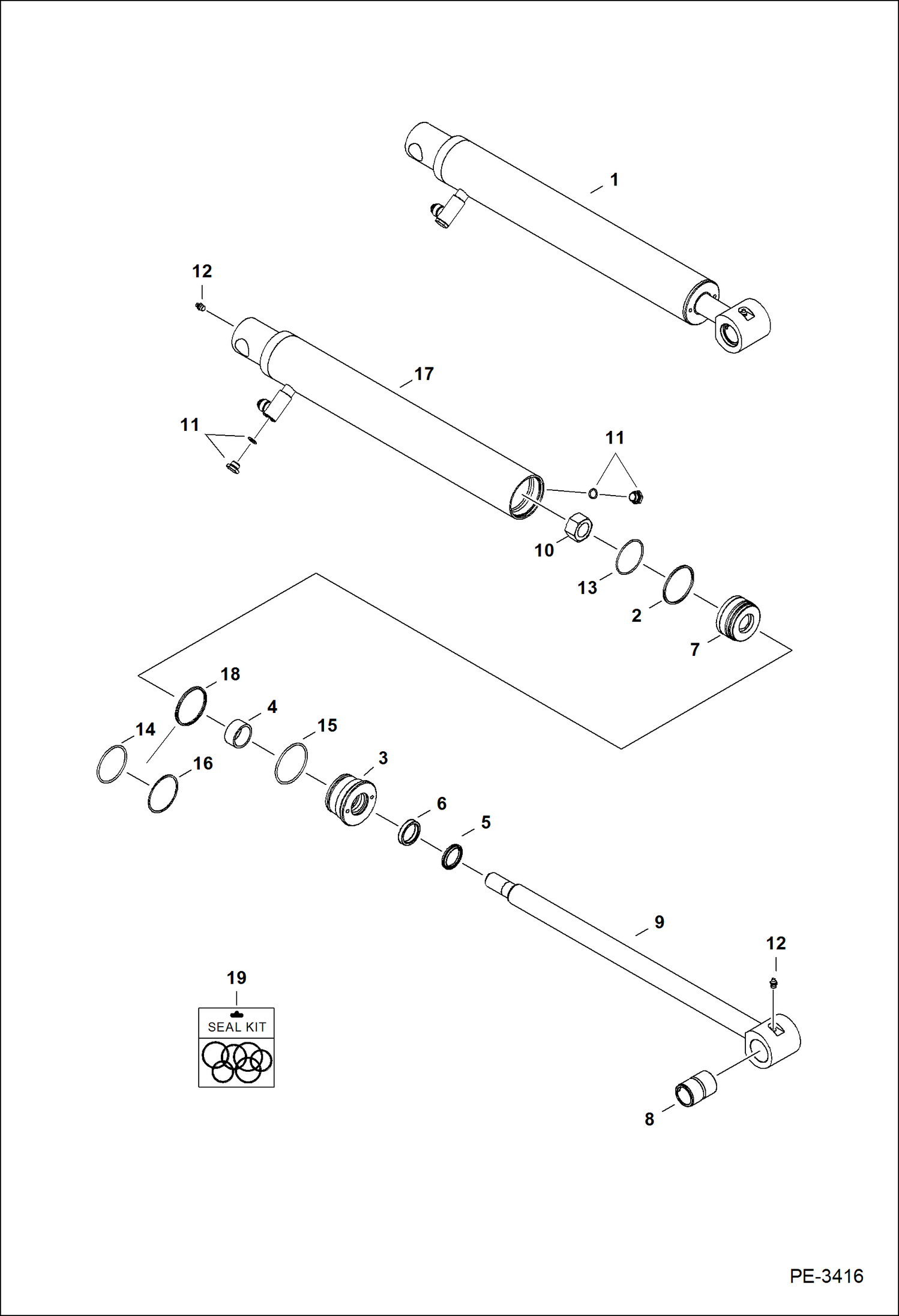 Схема запчастей Bobcat 325 - ARM CYLINDER HYDRAULIC SYSTEM