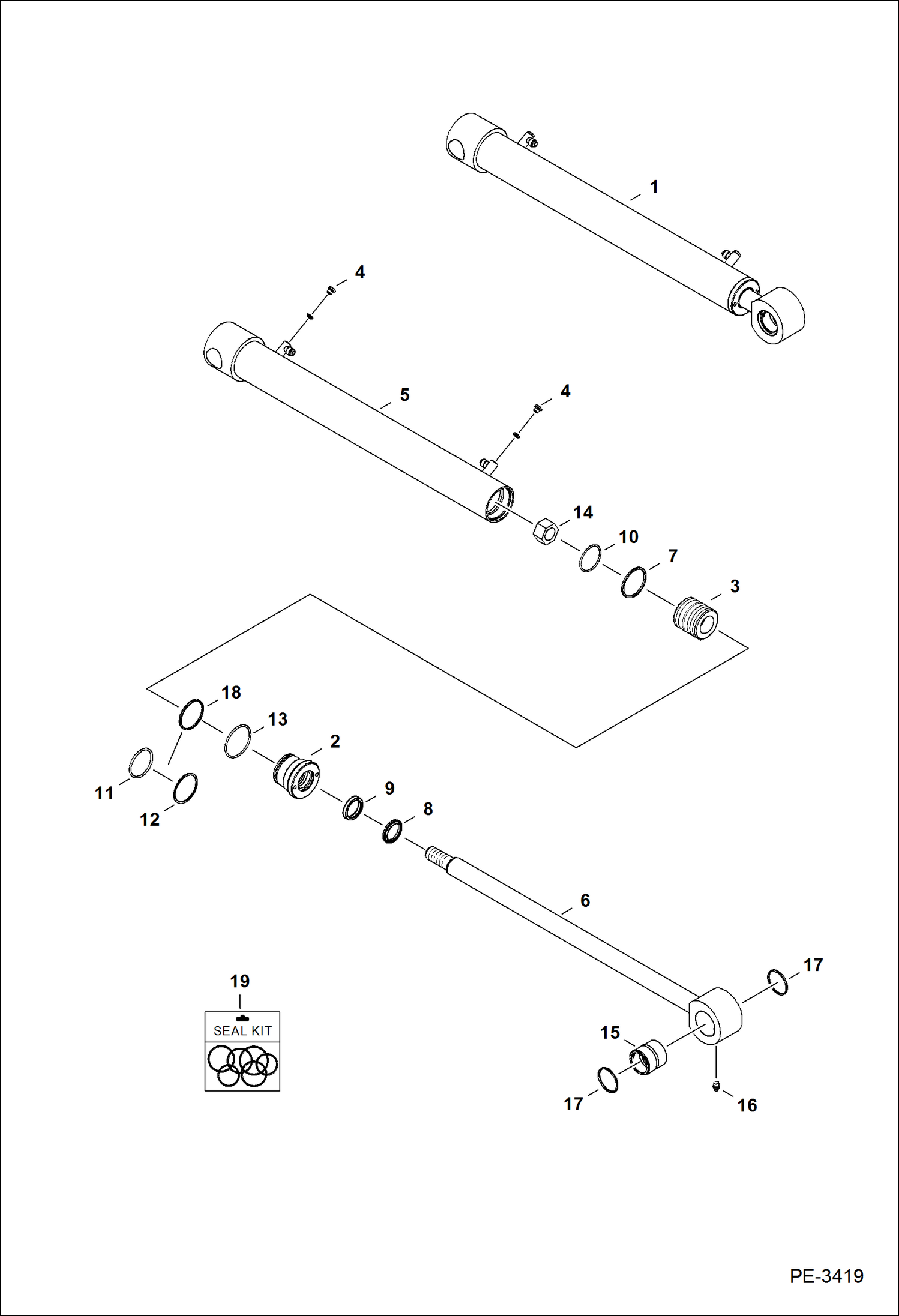 Схема запчастей Bobcat 325 - SWING CYLINDER HYDRAULIC SYSTEM