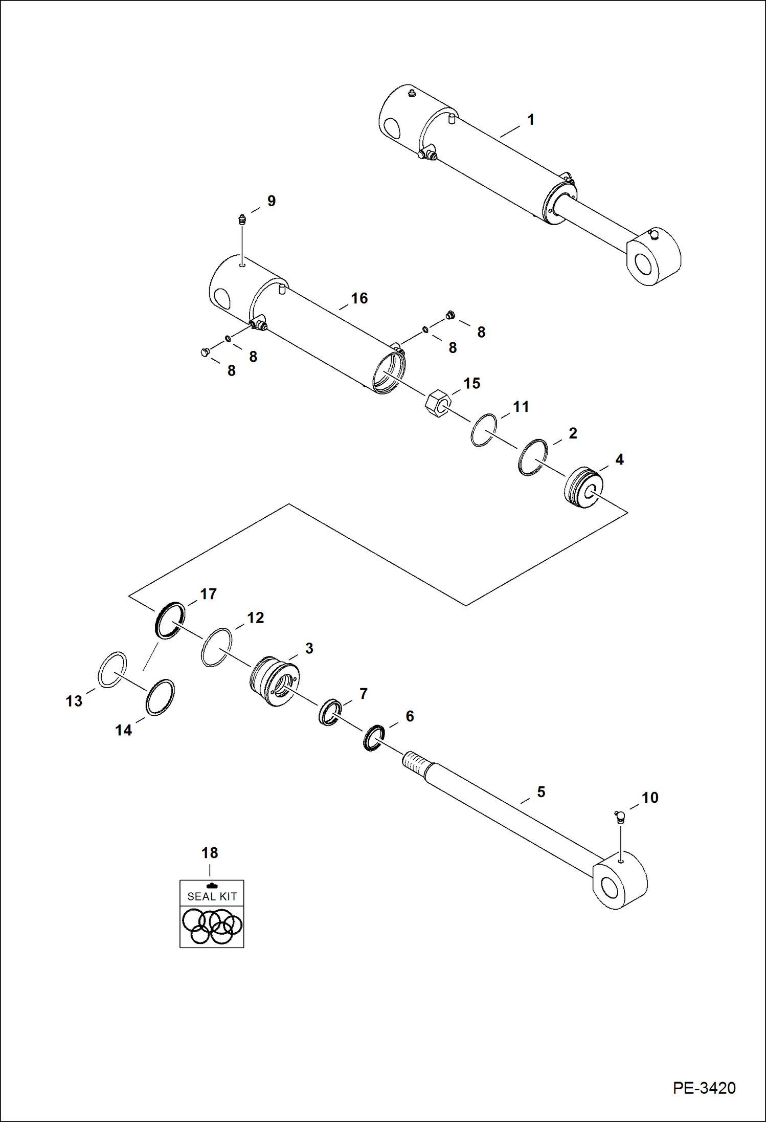 Схема запчастей Bobcat 325 - BLADE CYLINDER HYDRAULIC SYSTEM