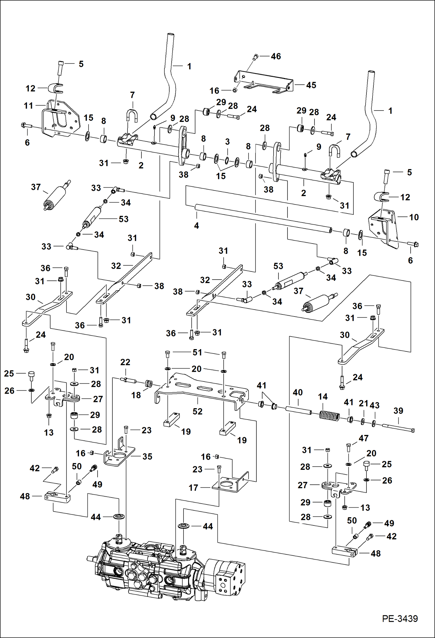 Схема запчастей Bobcat T-Series - HAND CONTROLS HYDROSTATIC SYSTEM