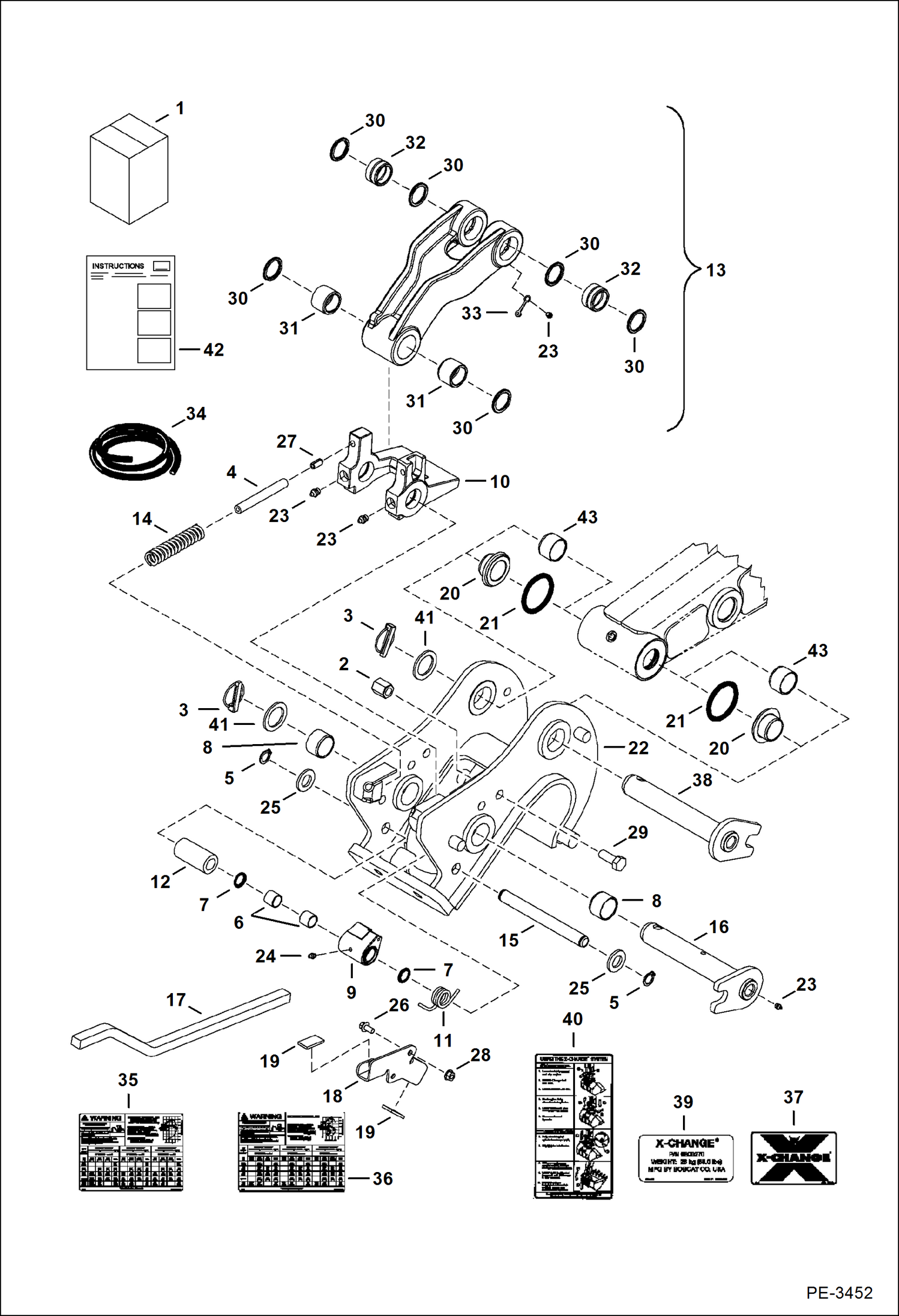 Схема запчастей Bobcat 325 - X-CHANGE KIT (Latching) ACCESSORIES & OPTIONS