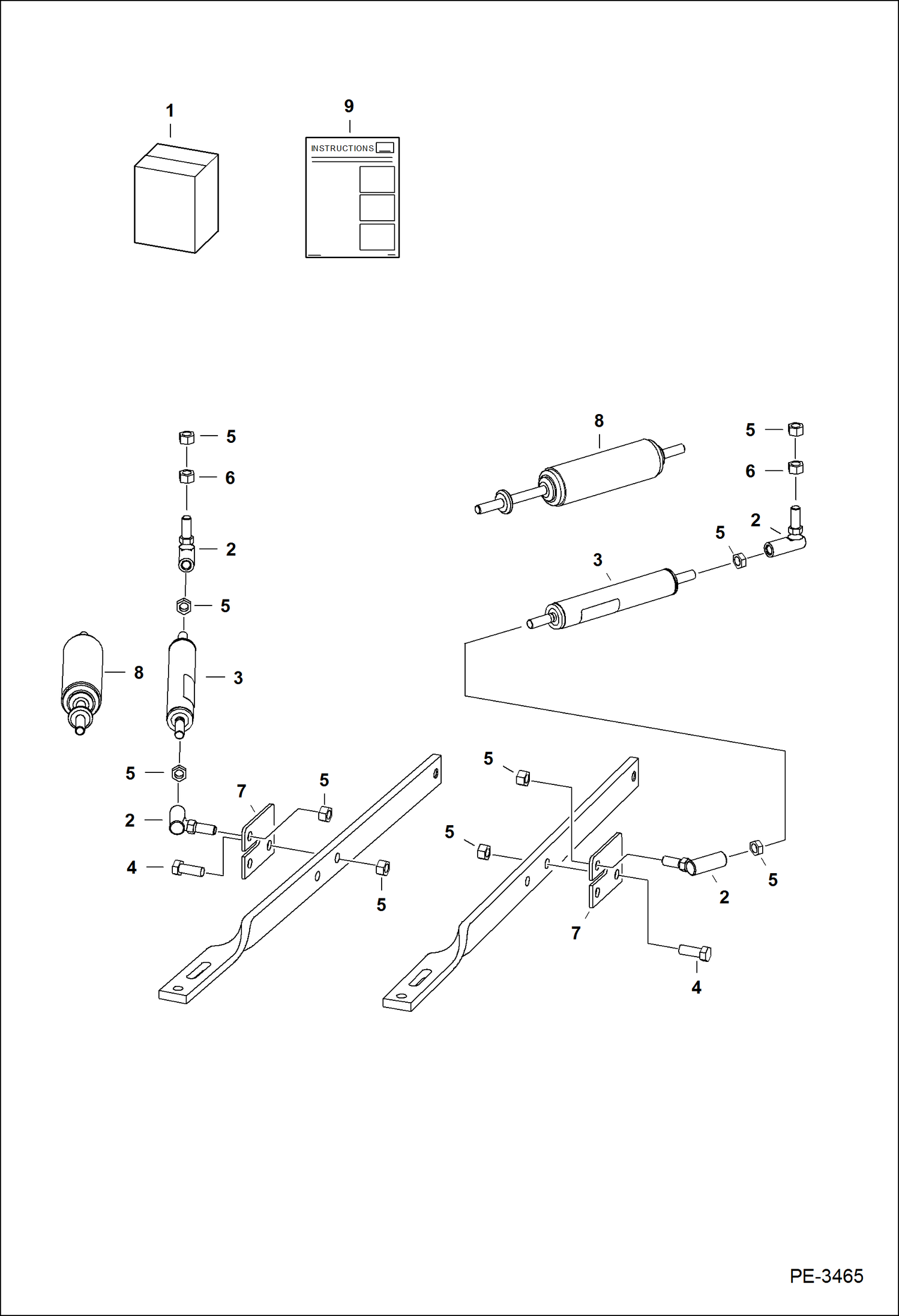 Схема запчастей Bobcat T-Series - STEERING DAMPENING KIT (S/N 531813474, 531911430 & Above) ACCESSORIES & OPTIONS