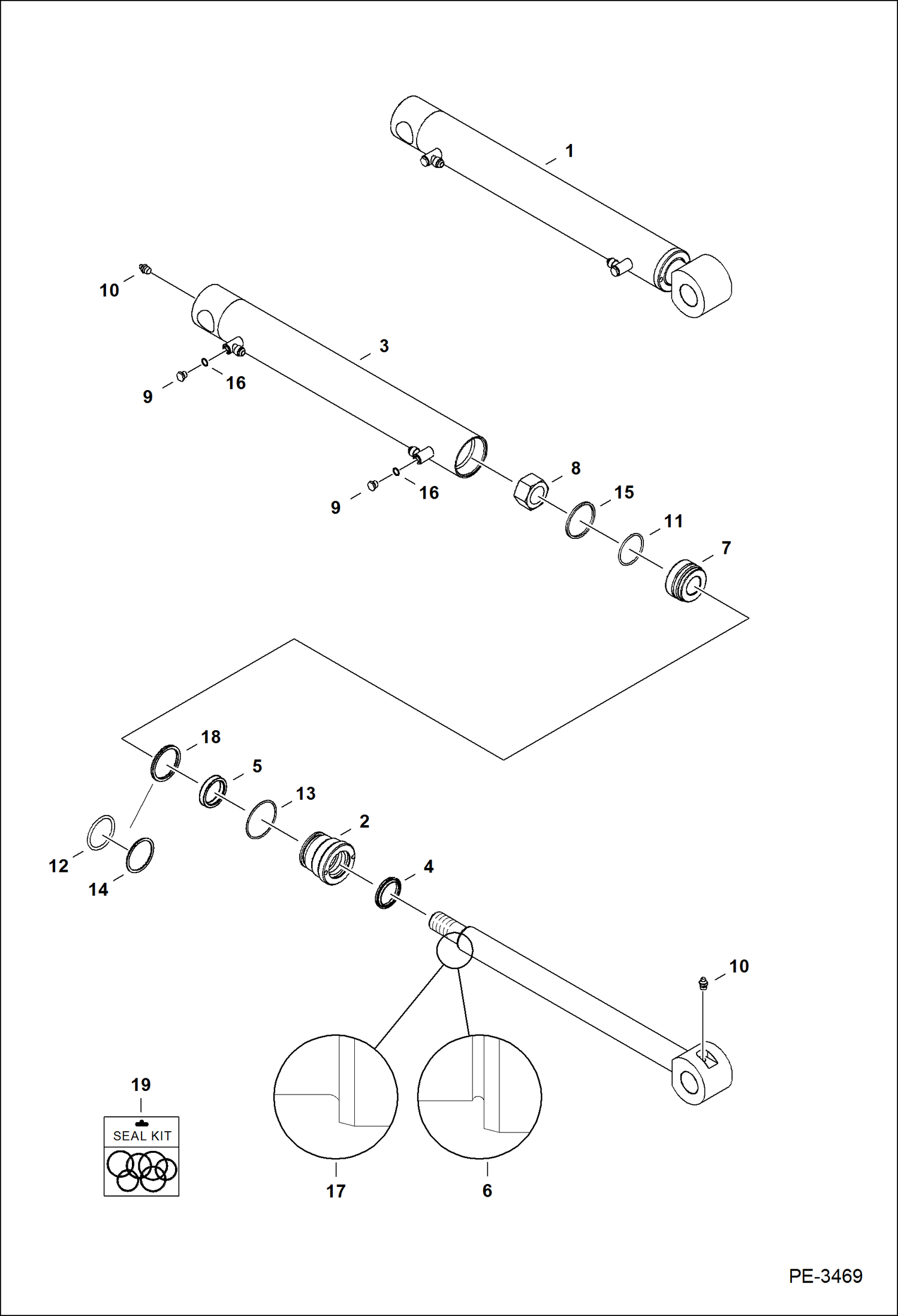 Схема запчастей Bobcat CLAMPS - CLAMP (Hydraulic Cylinder)(335,435) Экскаваторы