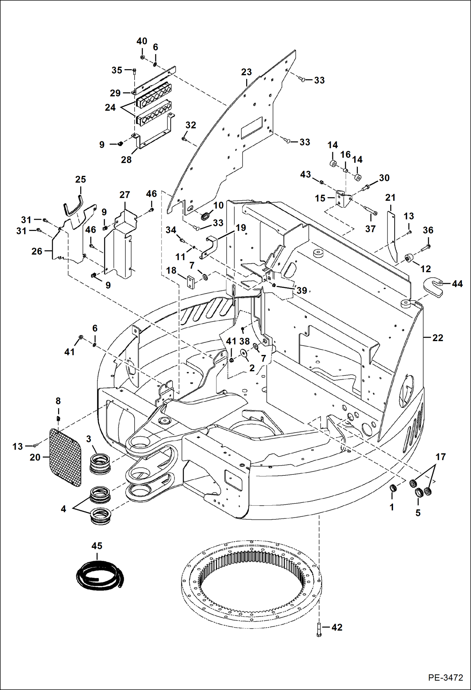 Схема запчастей Bobcat 435 - UPPERSTRUCTURE (S/N 5631 14000-14006, 15000 & Above) MAIN FRAME