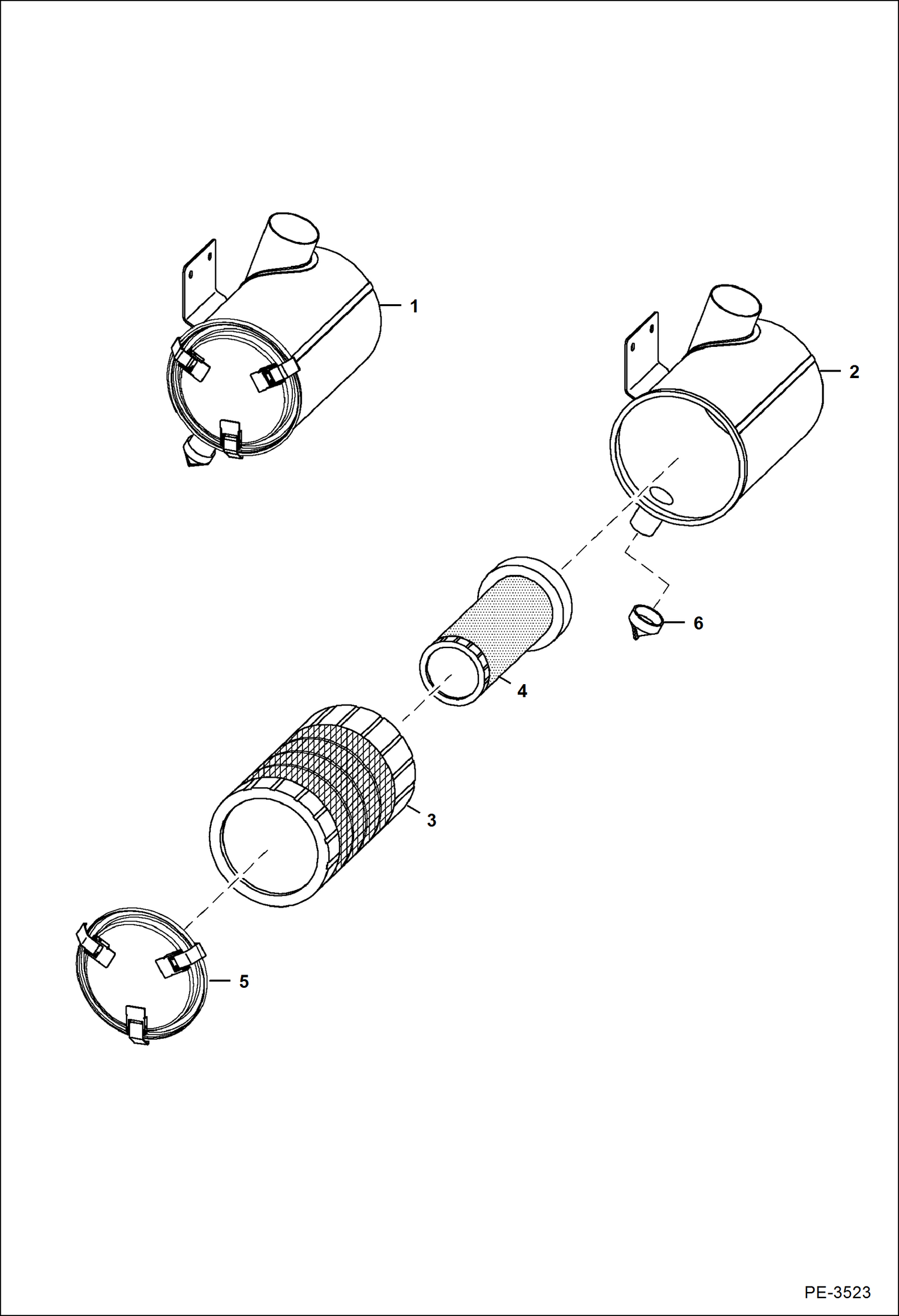 Схема запчастей Bobcat A-Series - AIR CLEANER POWER UNIT