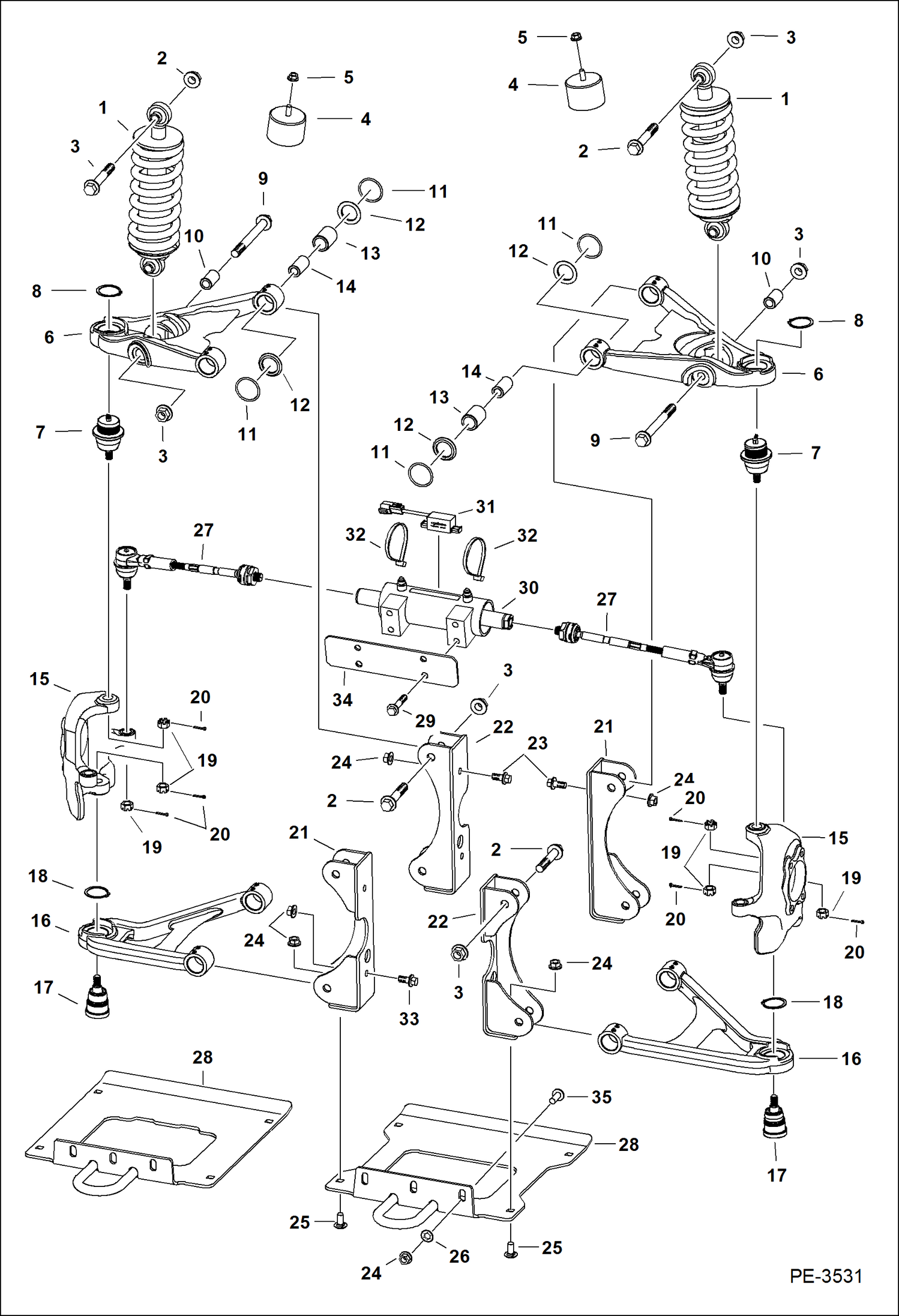 Схема запчастей Bobcat 5600 - SUSPENSION (Rear) DRIVE TRAIN