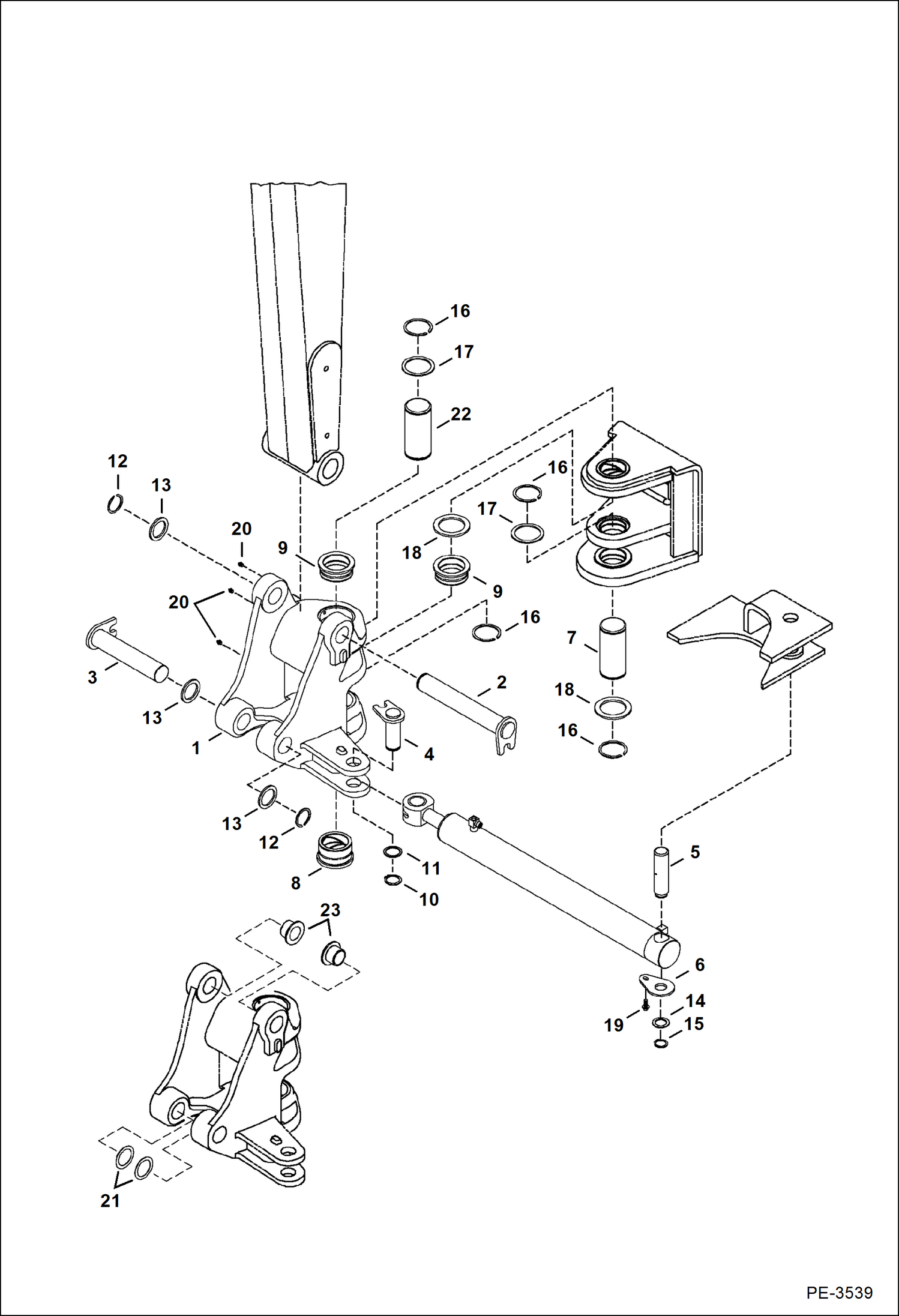 Схема запчастей Bobcat 337 - SWING BRACKET WORK EQUIPMENT